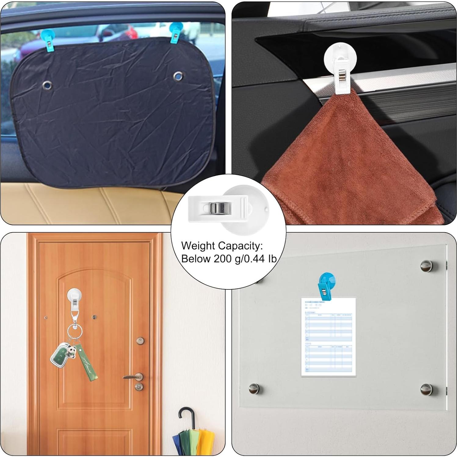 Clip de Ventosa Multiusos 8 Pcs Sankoly Blanco 200g