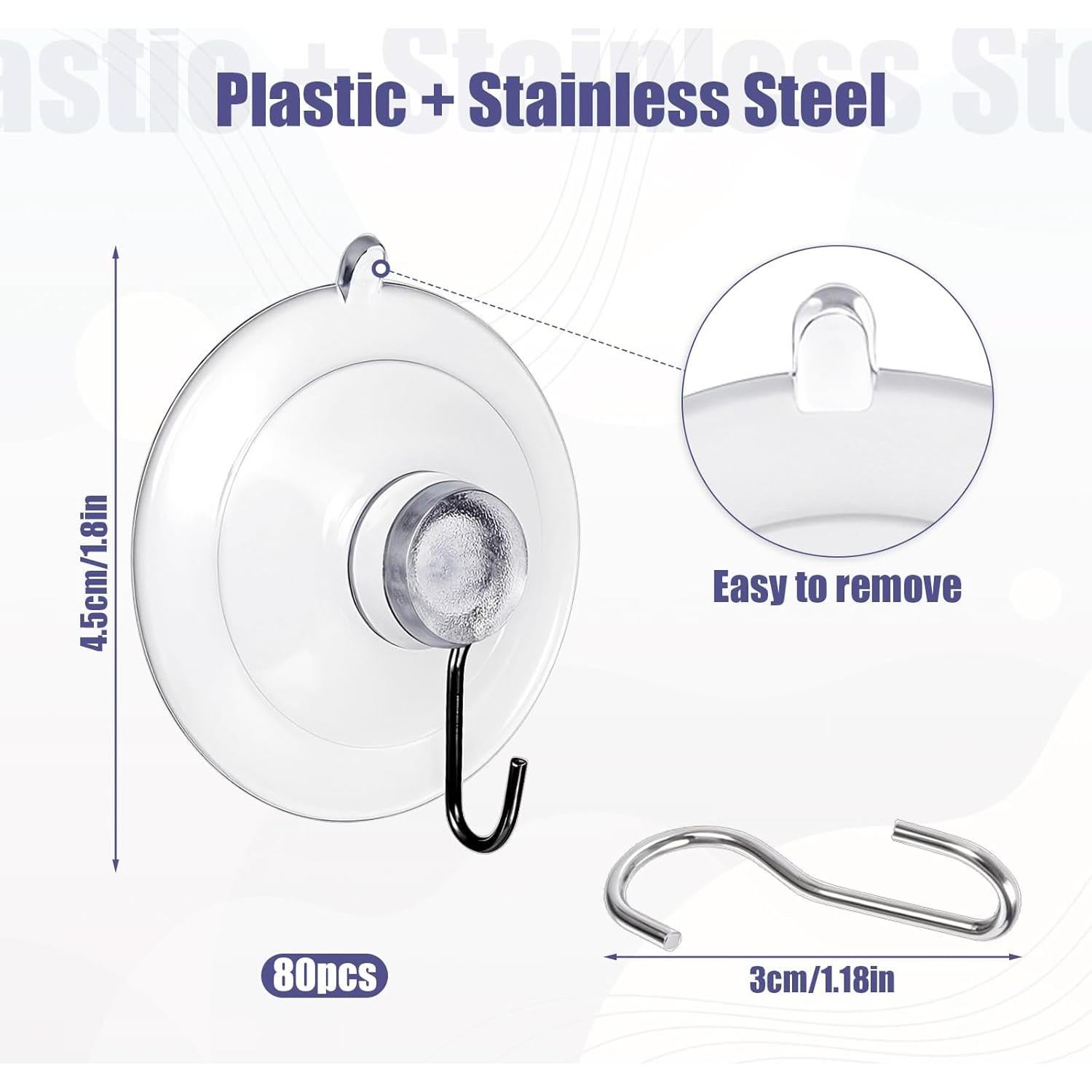 Ganchos de Succión Transparentes DIVINA VITAE 80Pcs 4.5cm