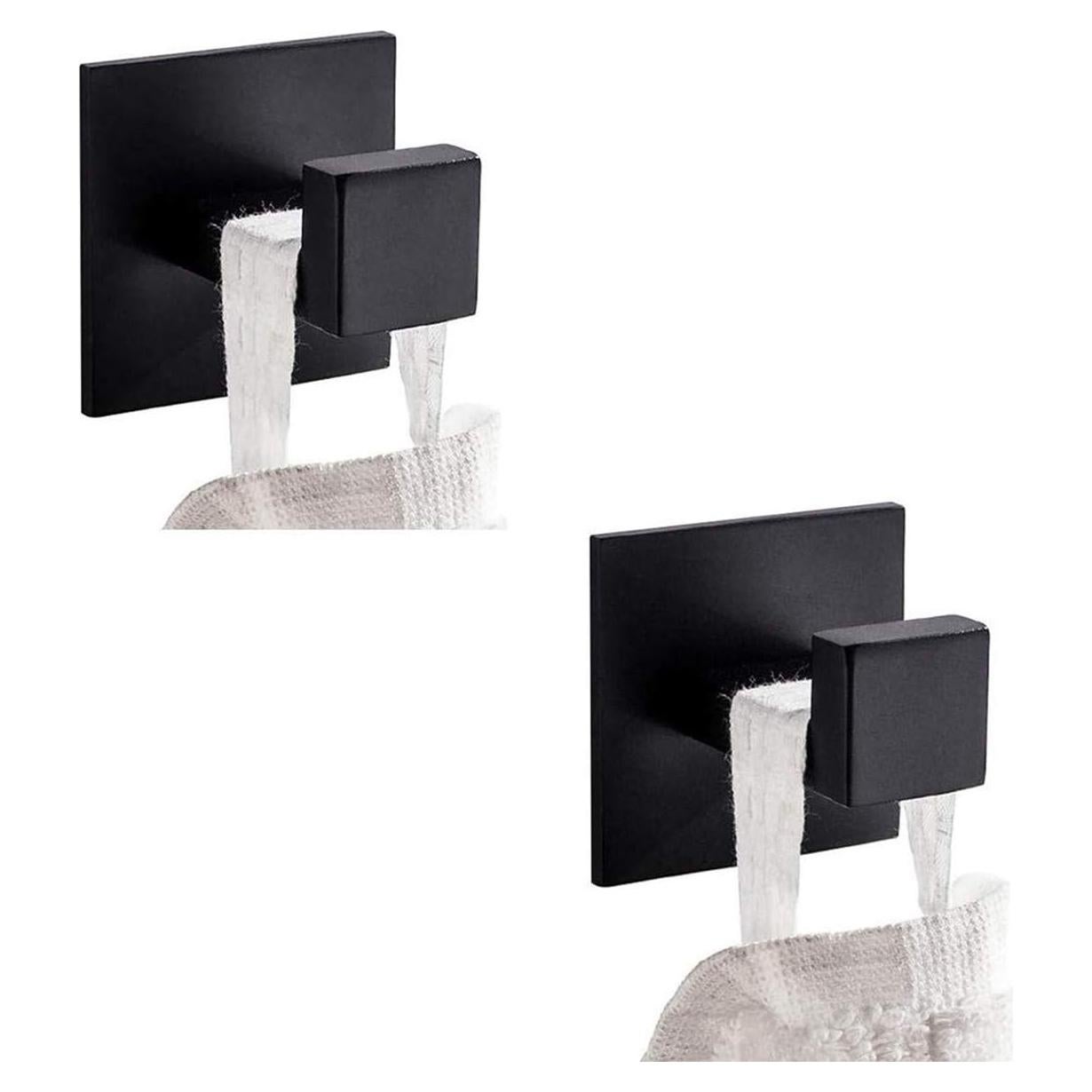 Gancho de Abrigo Flybath Acero Inoxidable Negro Mate 2 Piezas