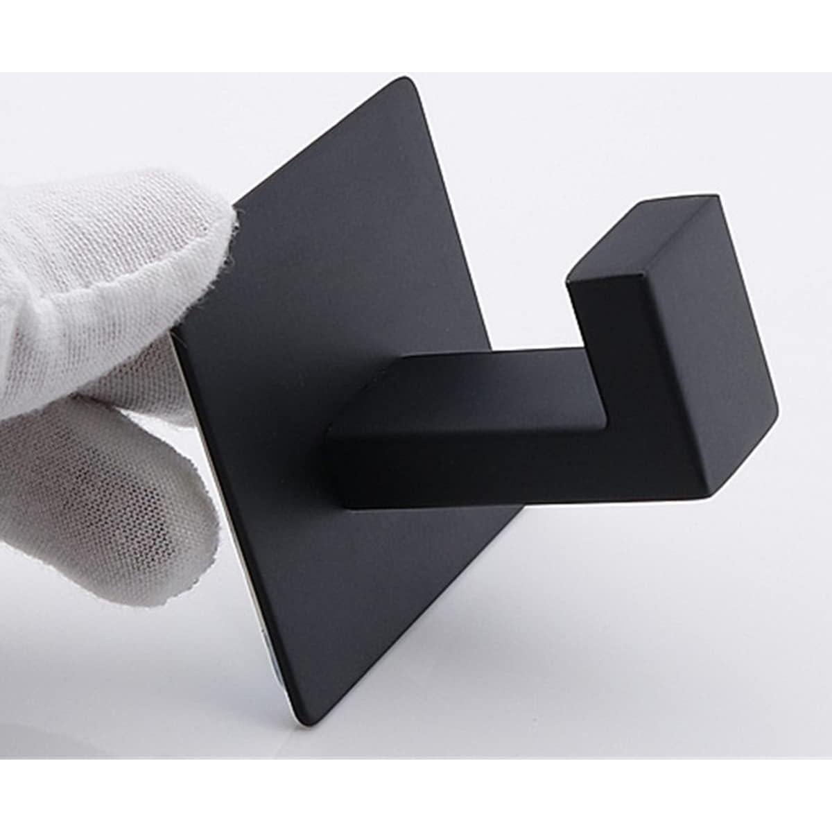 Gancho de Abrigo Flybath Acero Inoxidable Negro Mate 2 Piezas