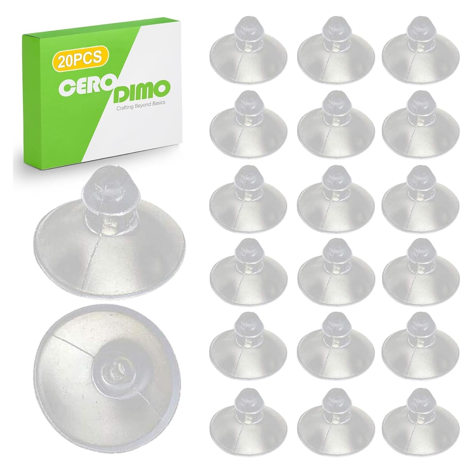 20 Ventosas Transparentes CeroDimo 18mm para Mesas de Vidrio