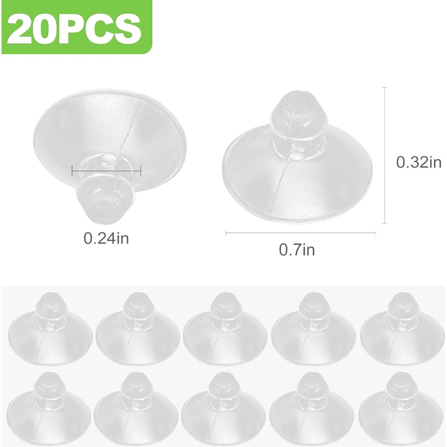 20 Ventosas Transparentes CeroDimo 18mm para Mesas de Vidrio