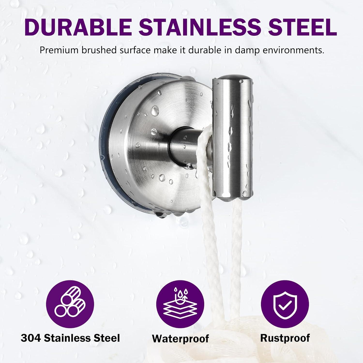 Ganchos de Ventosa JOMOLA Acero Inoxidable 2 Pcs Alta Resistencia