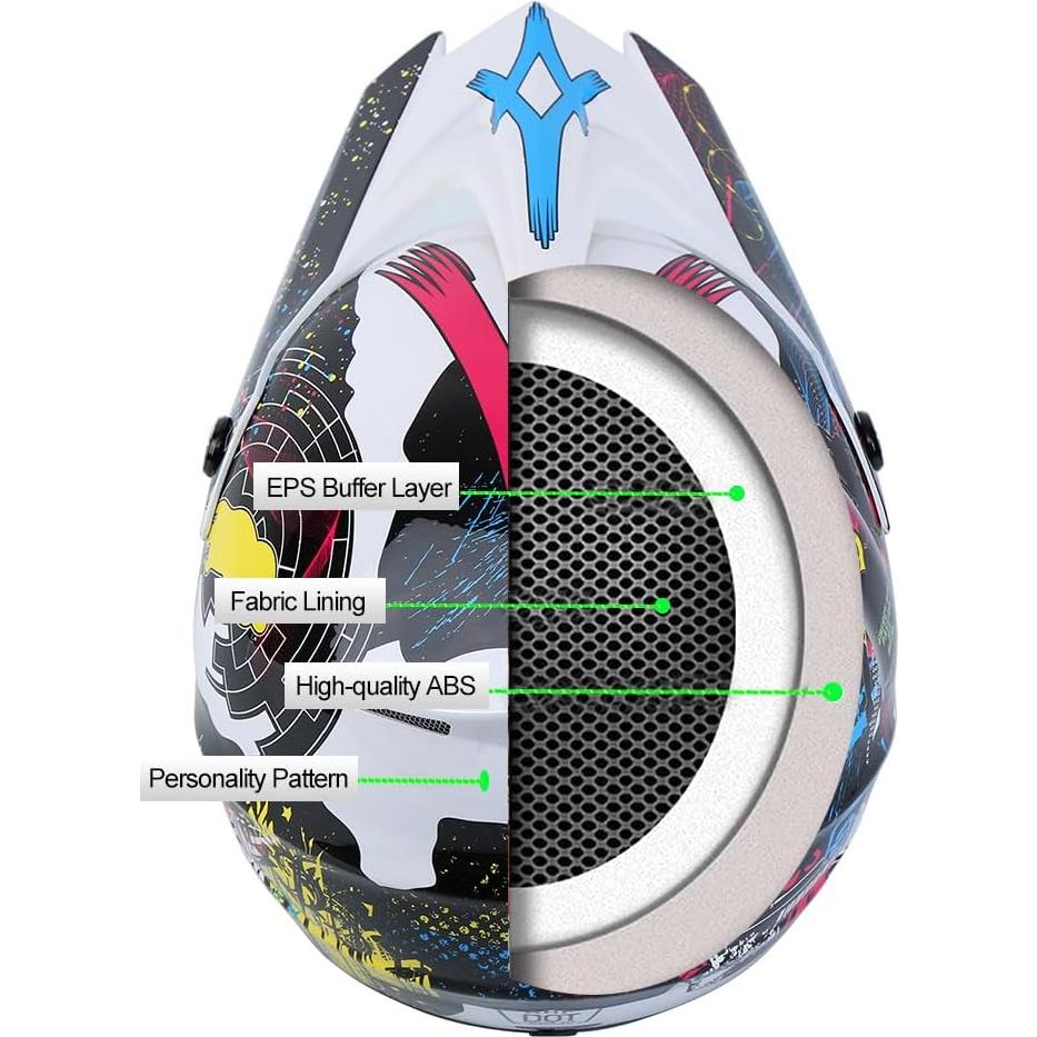 Casco Integral H-YEEU Motocicleta Off-Road Mediano