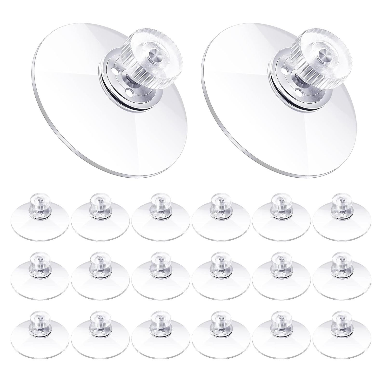 20 Ventosas Adhesivas Zopeal 40 mm PVC Transparente Reutilizables