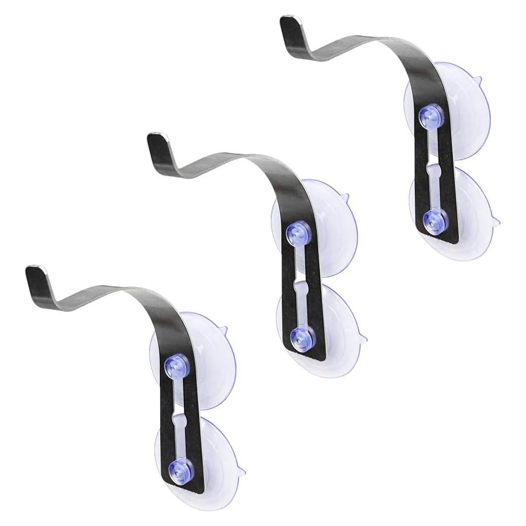 3 Pack Heavy Duty Suction Cup Stainless Steel Hook for Garden Kitchen and Bathroom Hanging Bird Feeders Outdoor Plants Wind Chimes Wreath Towel Bathrobe and Loofah