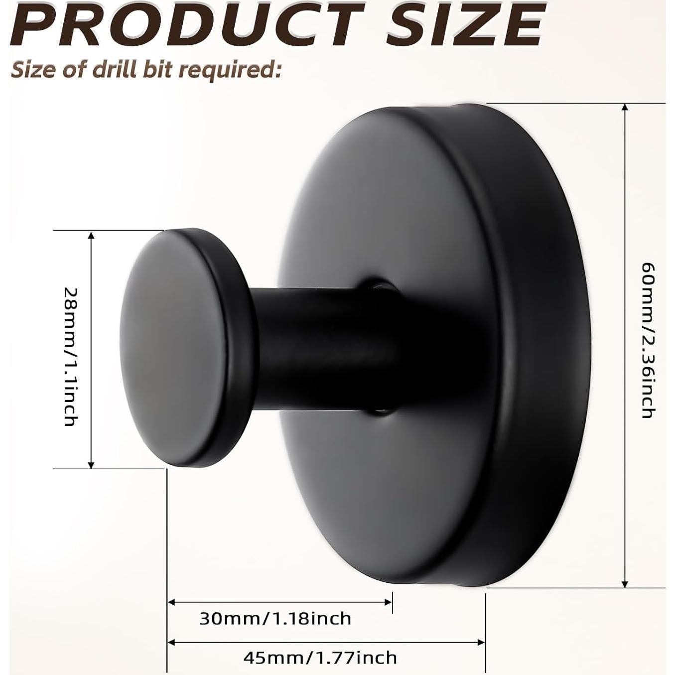 Ganchos de Ventosa Reutilizables Supopular 2 Unidades 5 kg Negro Mate