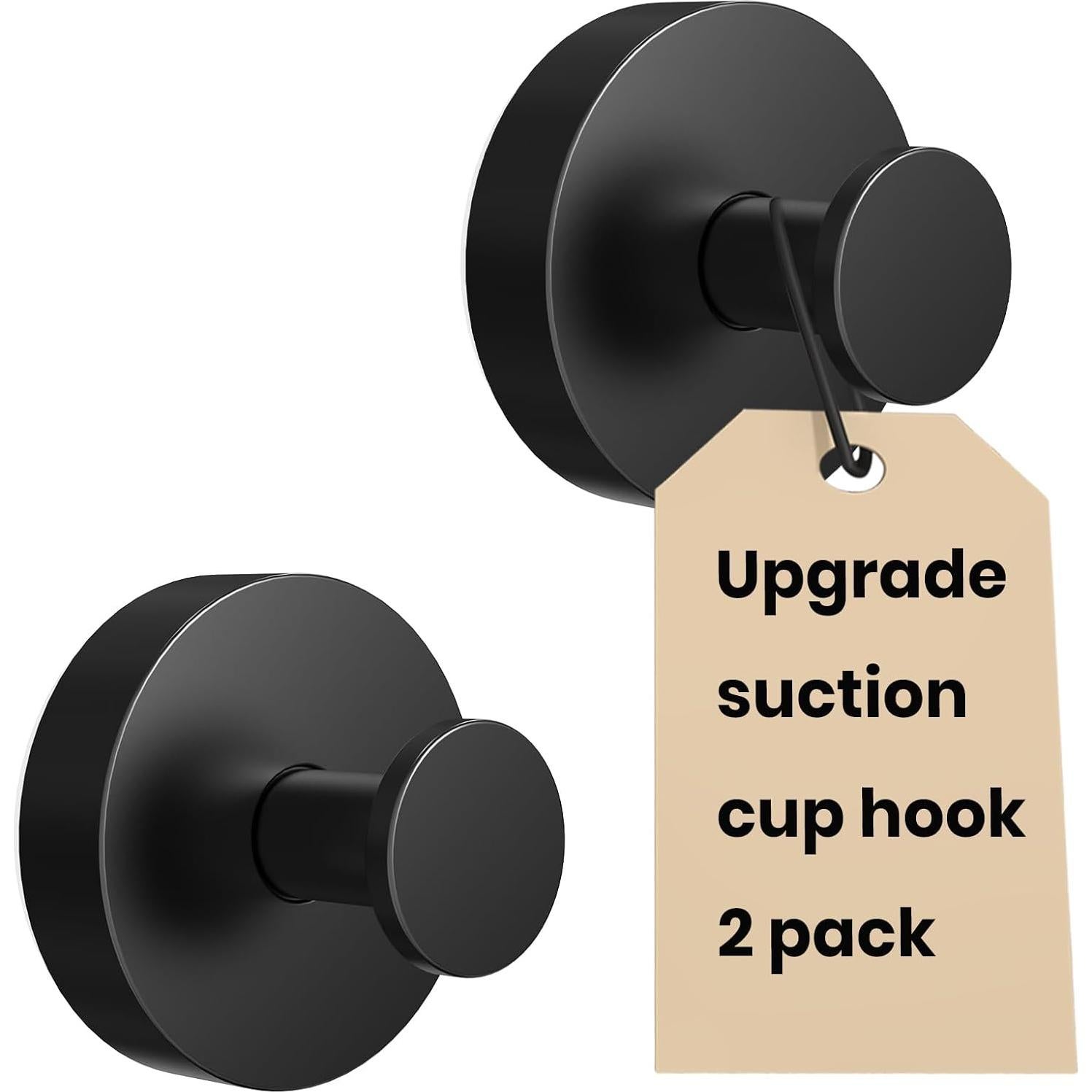 Ganchos de Succión de Vacío PETIMETI 2 Unidades Aluminio Negro