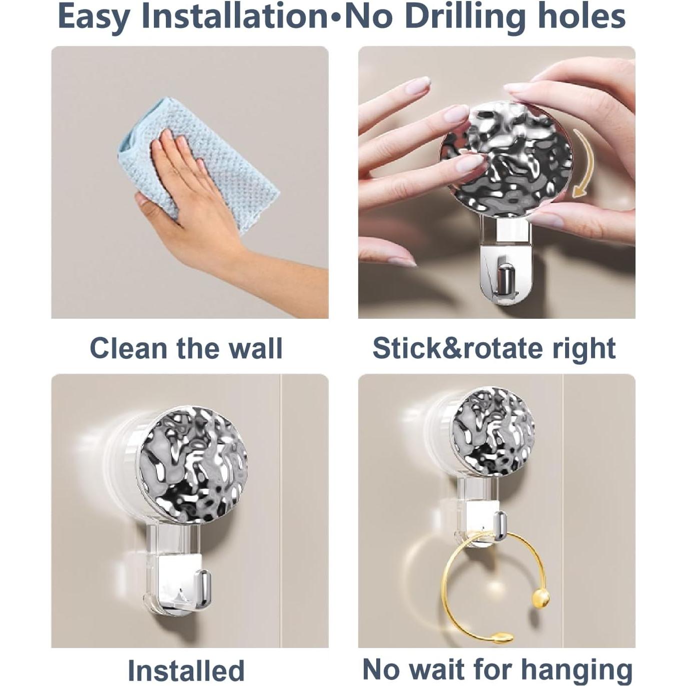 Ganchos de Ventosa Sin Perforación Fliverly - 2 Piezas, 4.99 kg