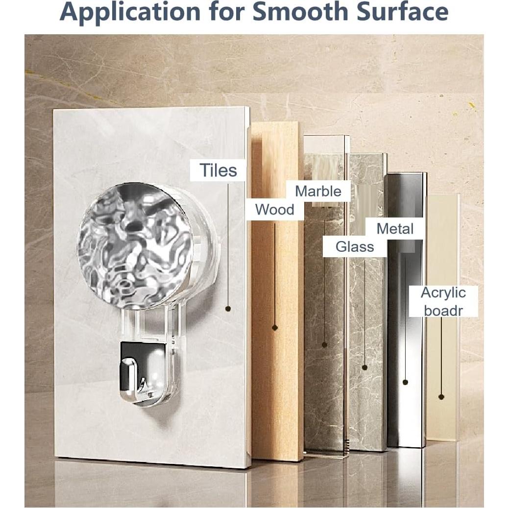 Ganchos de Ventosa Sin Perforación Fliverly - 2 Piezas, 4.99 kg