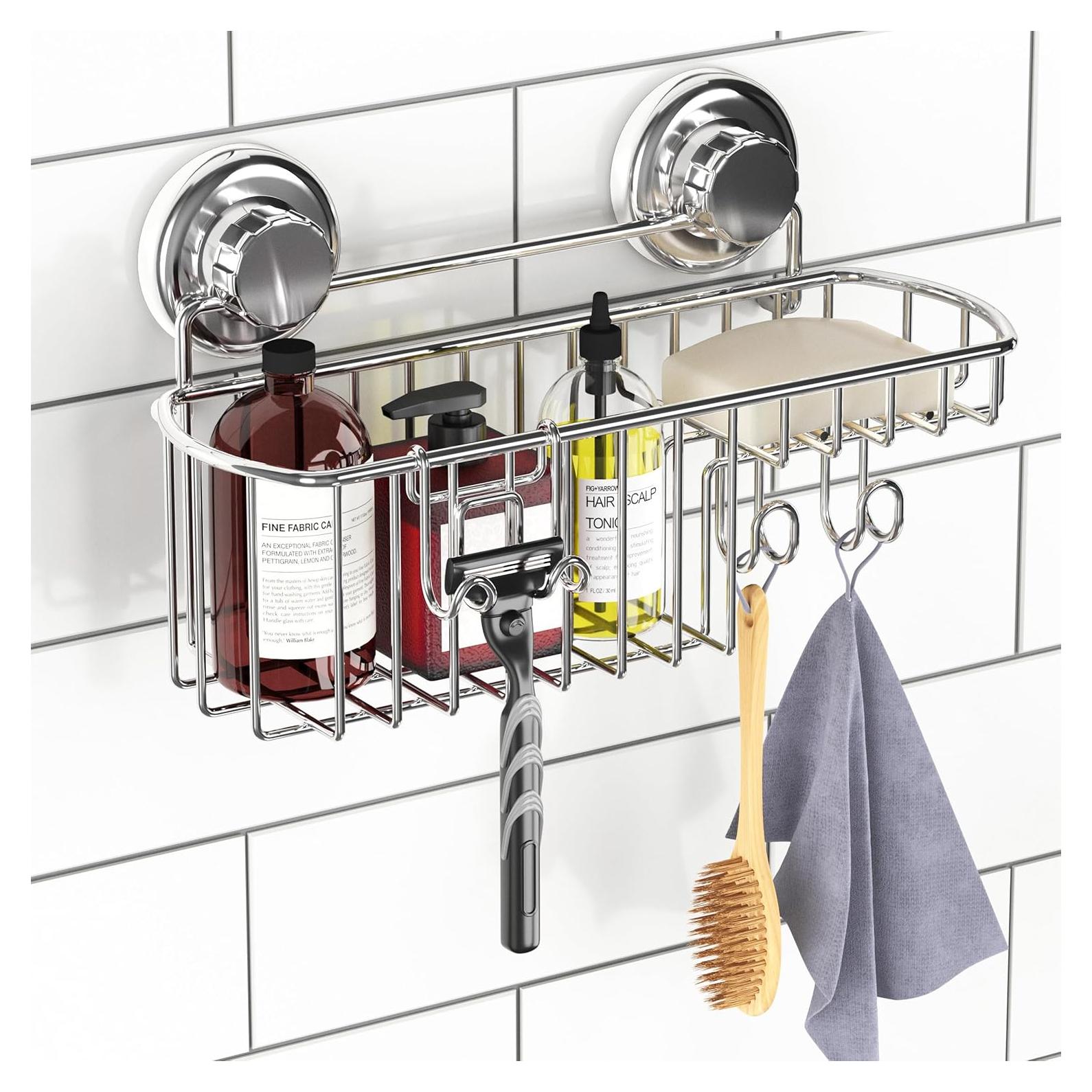 Cesta de Ducha con Ventosa HASKO Acero Inoxidable Cromo