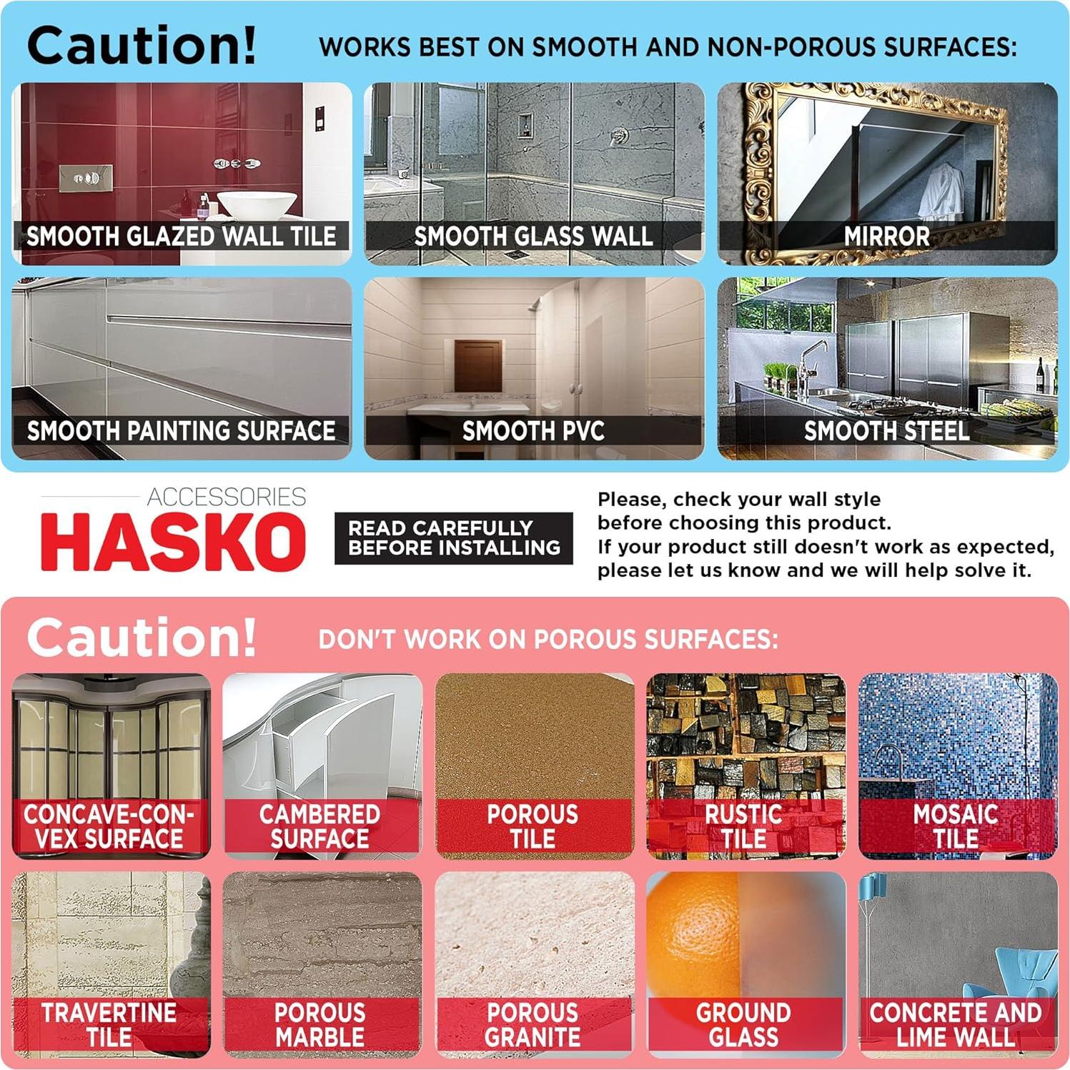 Cesta de Ducha con Ventosa HASKO Acero Inoxidable Cromo