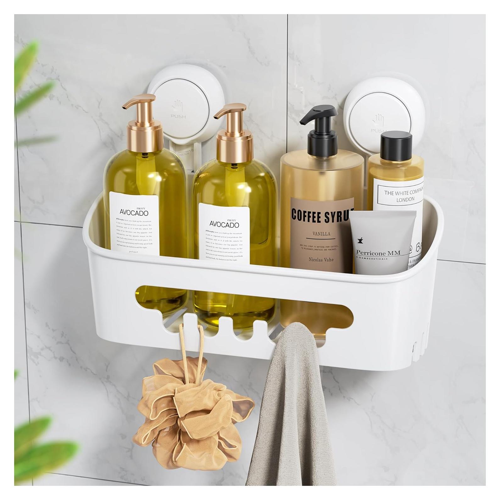 Caddy de Ducha LEVERLOC Blanco Impermeable 10kg Organizador