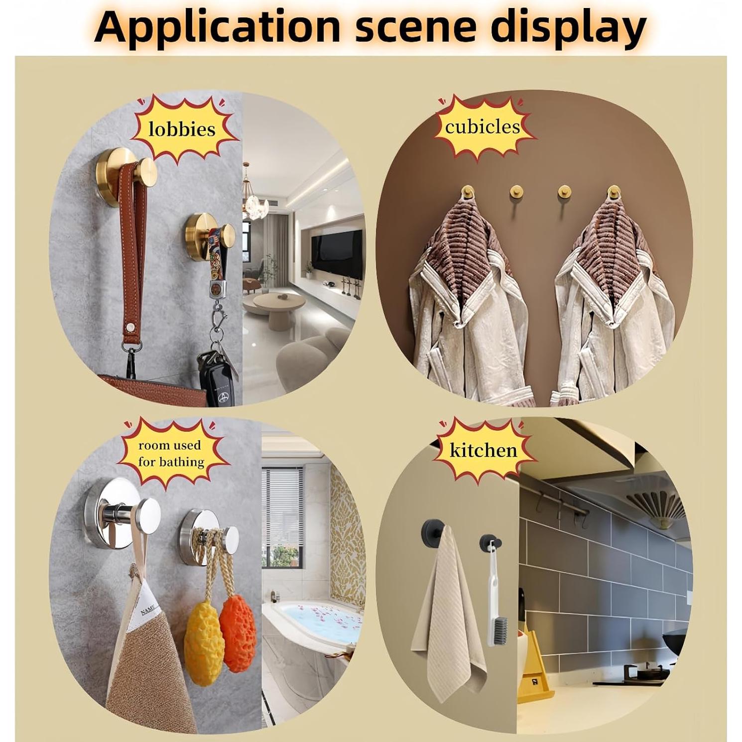 Ganchos de Ventosa para Pared DSXHXXKG - 2 Dorados