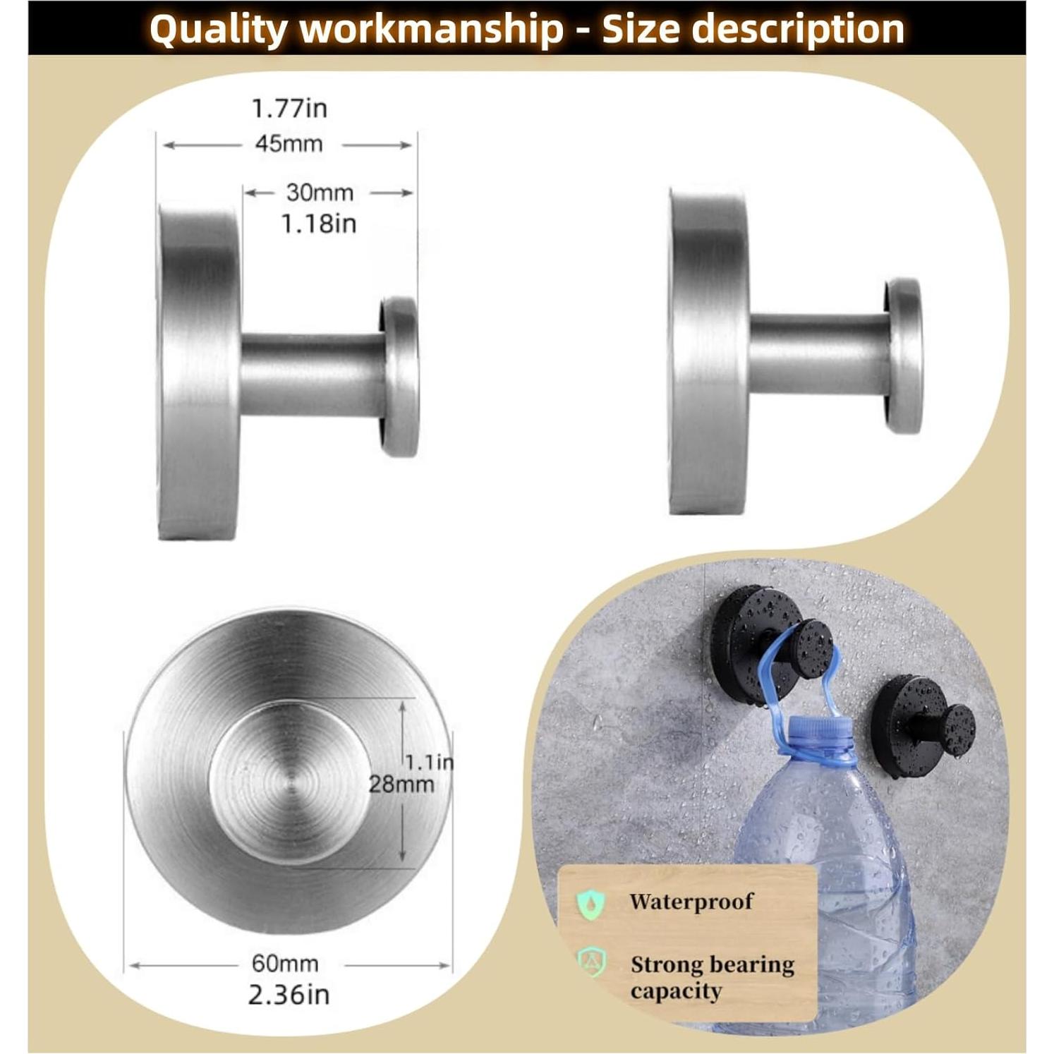 Ganchos de Ventosa para Pared DSXHXXKG - 2 Dorados