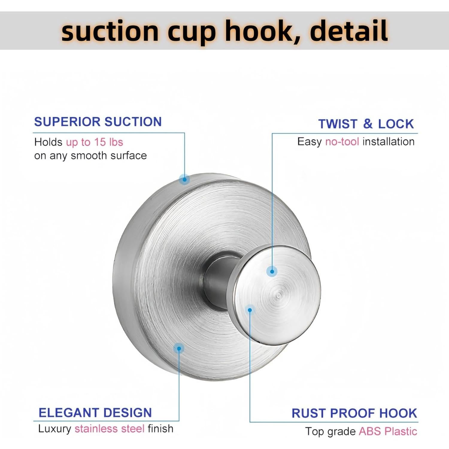 Ganchos de Ventosa para Pared DSXHXXKG - 2 Dorados
