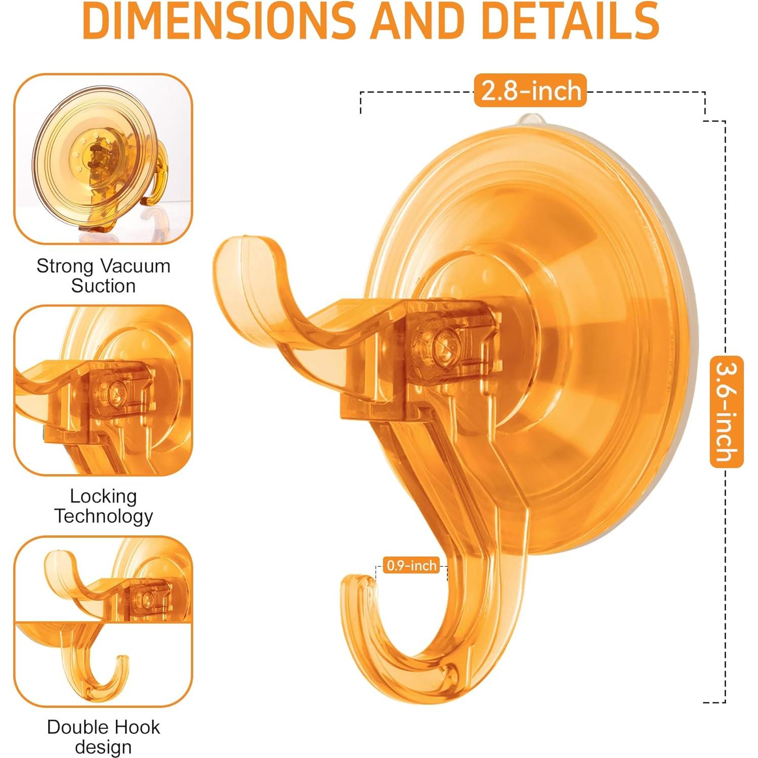 Ganchos de Succión ANDGOO Naranja, Paquete de 10, 5 kg