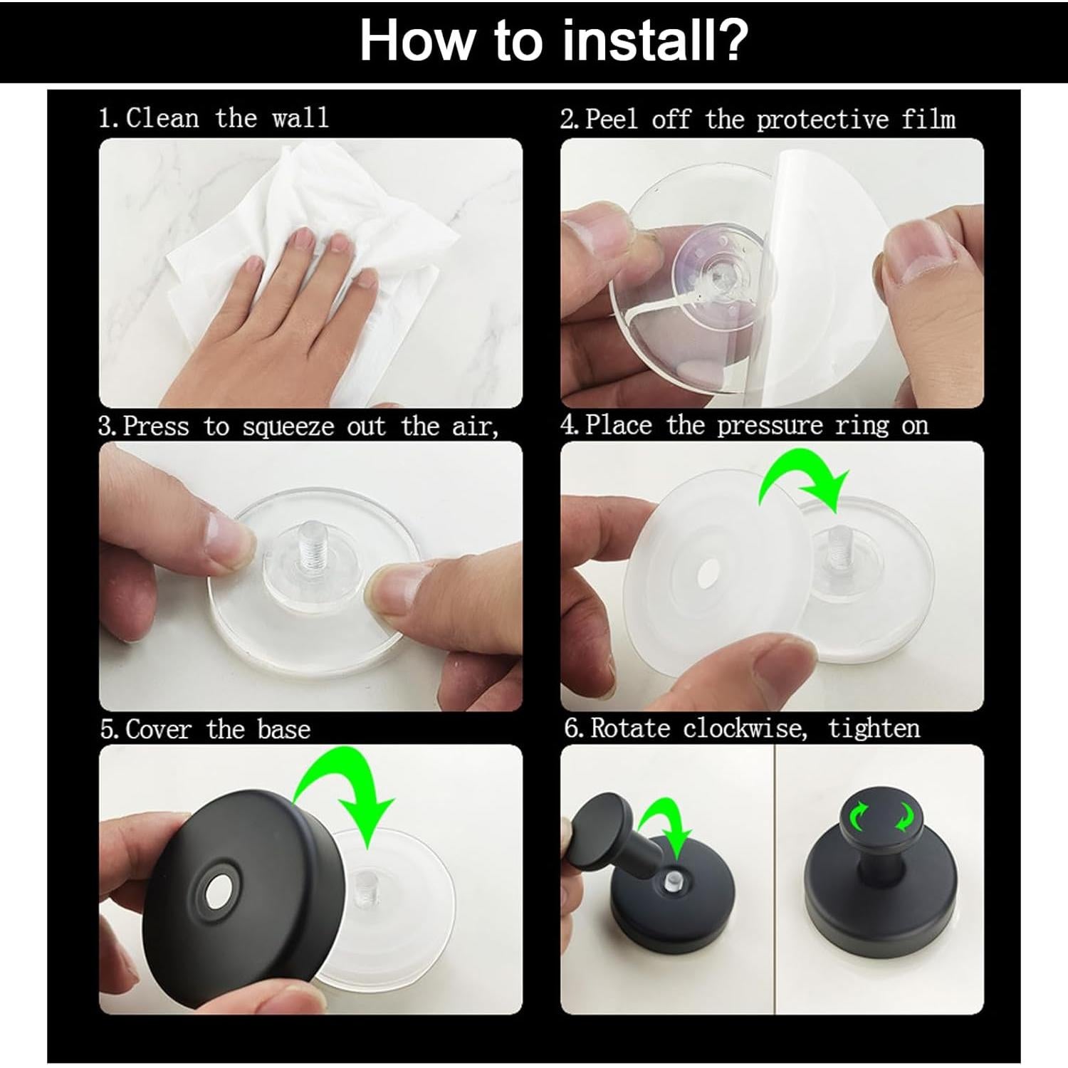 4 Ganchos de Ventosa Z-oneMart Acero Inoxidable 304 6.8 kg