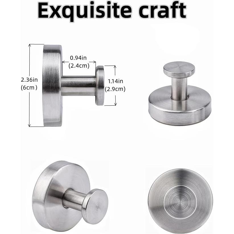 Ganchos de Succión YEYSXSY de Acero Inoxidable Plateado 2 PCS