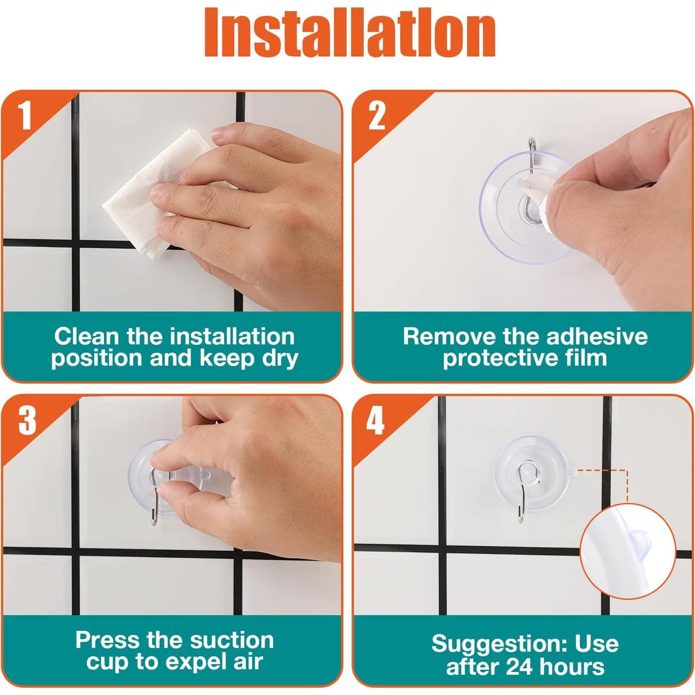 Gancho de Ventosa Grande MAISEEN 6 Piezas 3.18 Kg Transparente