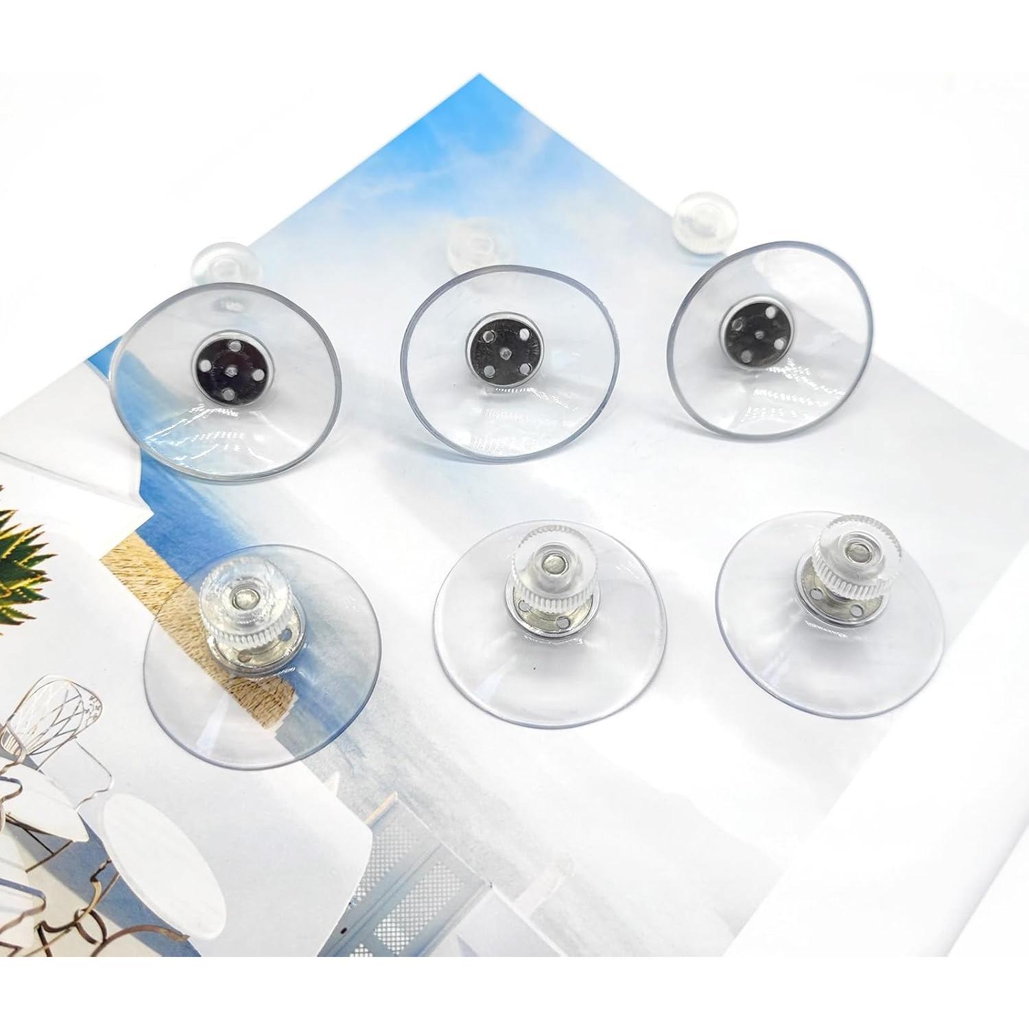 6 Ventosas de Succión Transparentes 4cm Juxiamal para Baño y Coche