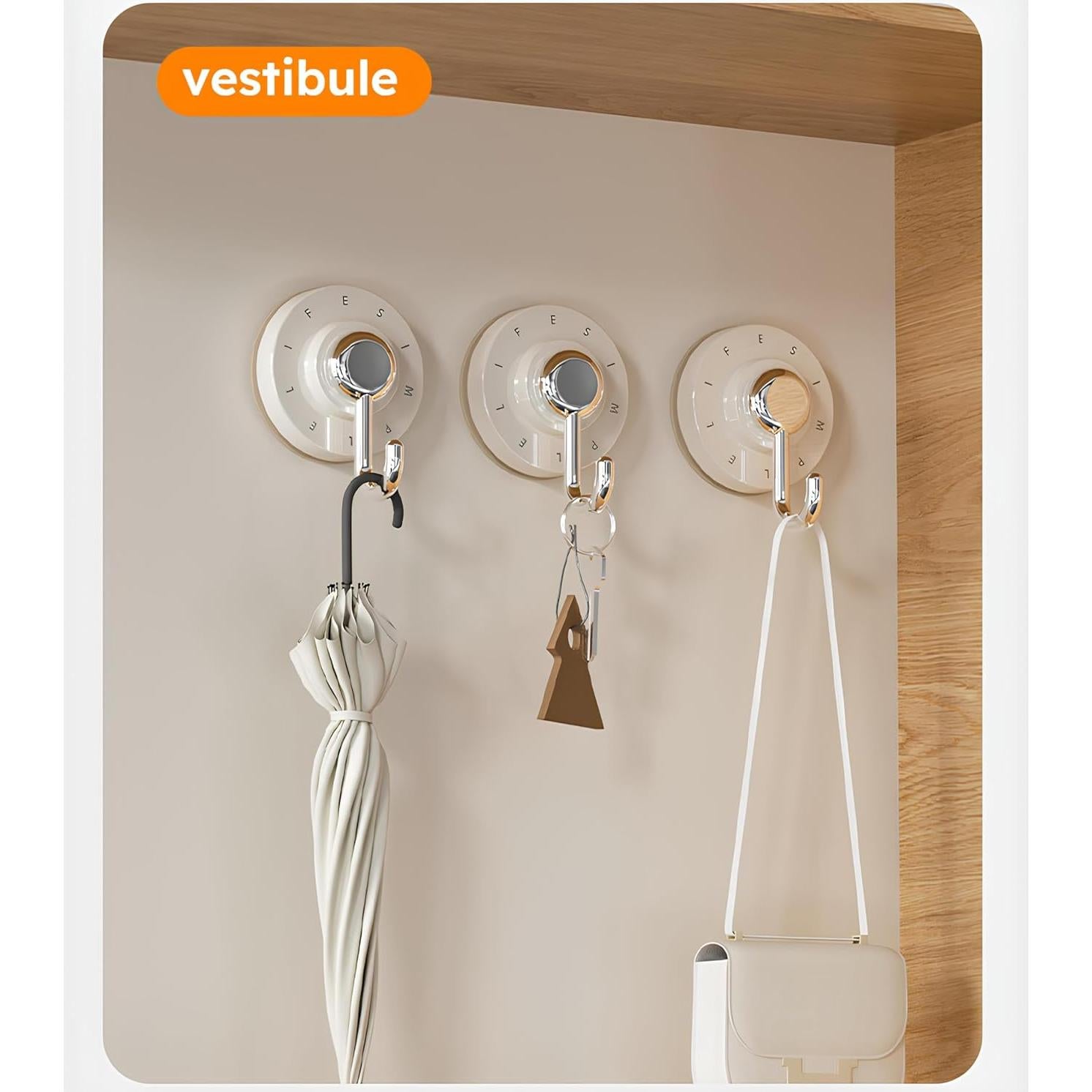 Ganchos de Ventosa Gicora para Ducha - Paquete de 2, Blancos