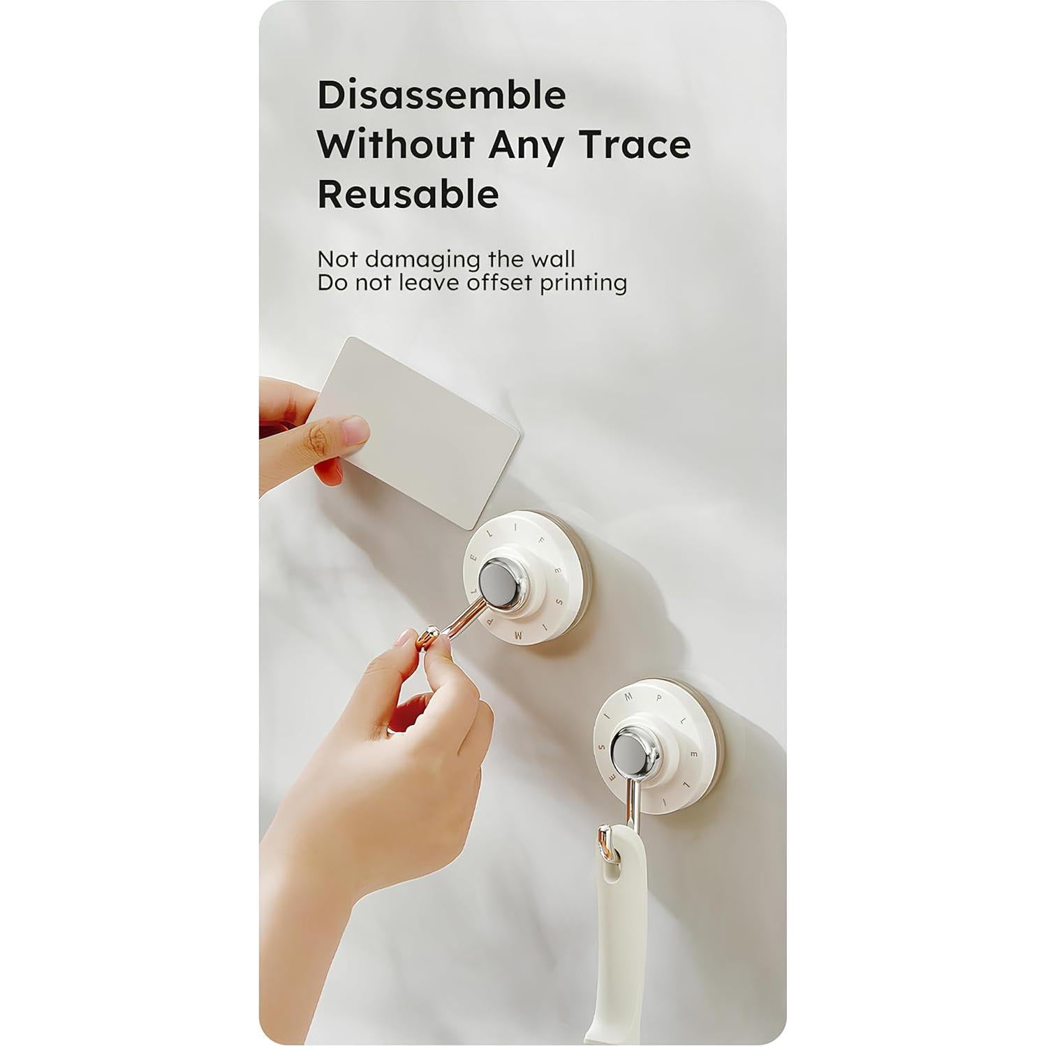 Ganchos de Ventosa Gicora para Ducha - Paquete de 2, Blancos