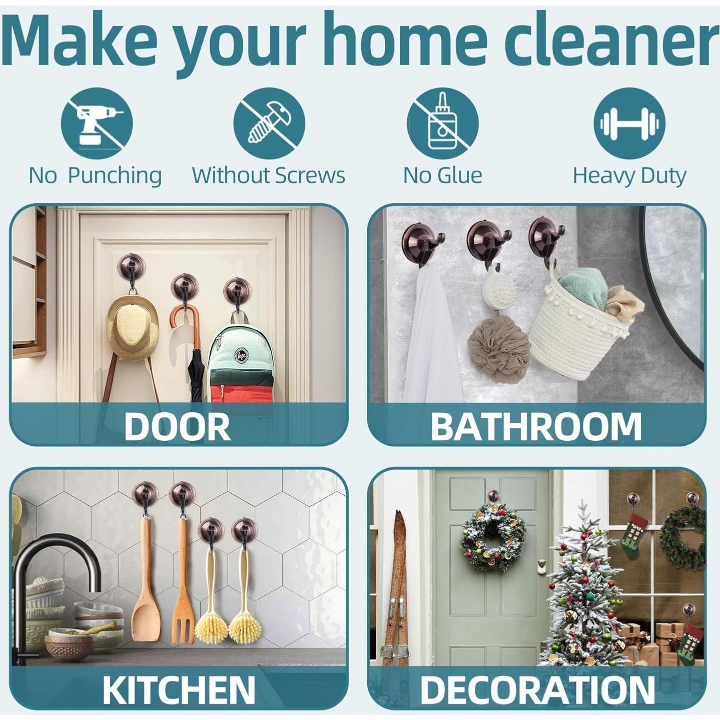 Ganchos de Ventosa Antimbee 10 Piezas 5 kg Cobre Rojo