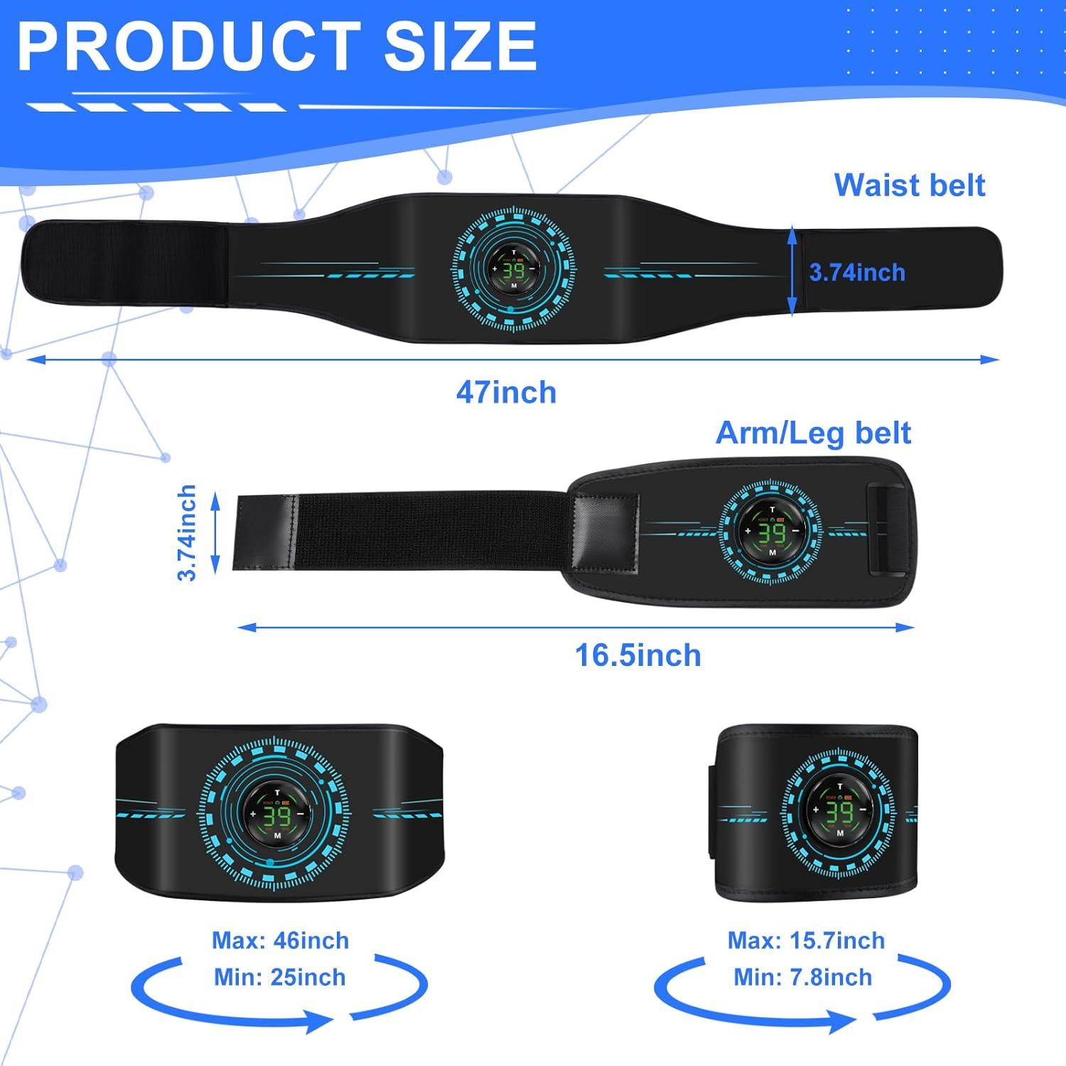 Estimulador de ABS CESLIFF, Cinturón Tonificador 39 Niveles