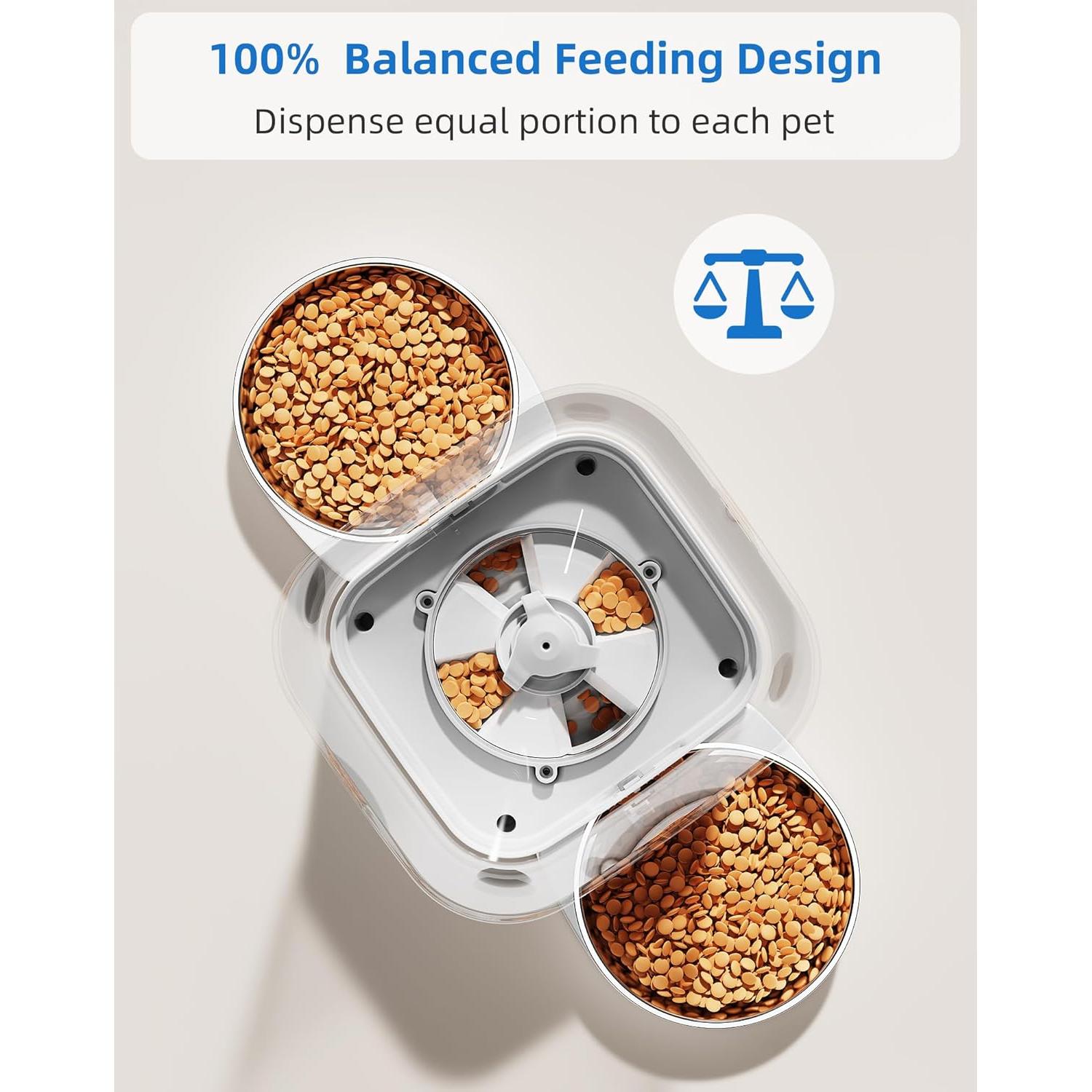 Comedero Automático para Gatos WellToBe 3.5L Doble Tazón