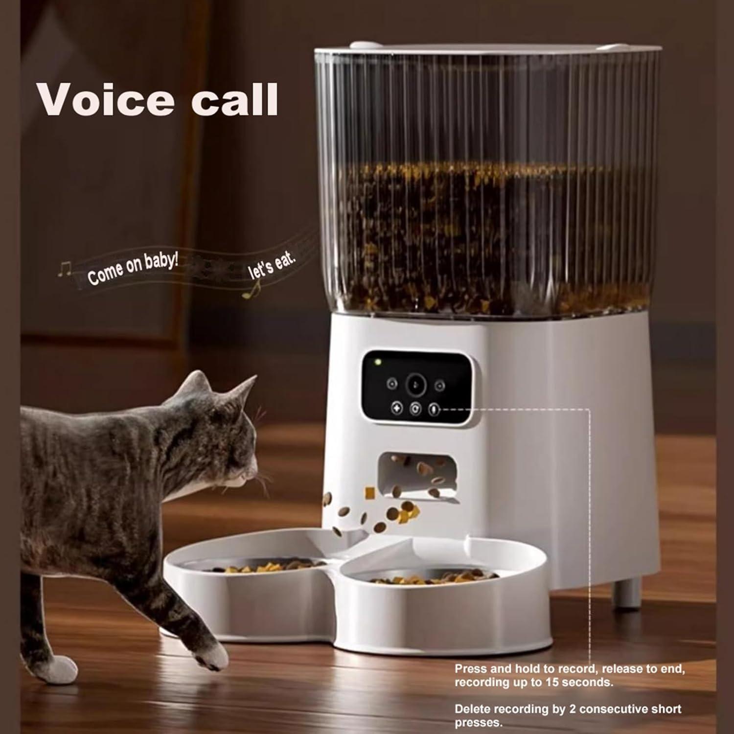 Comedero Automático para Gatos Junbec-pet 5L Doble Cuencos