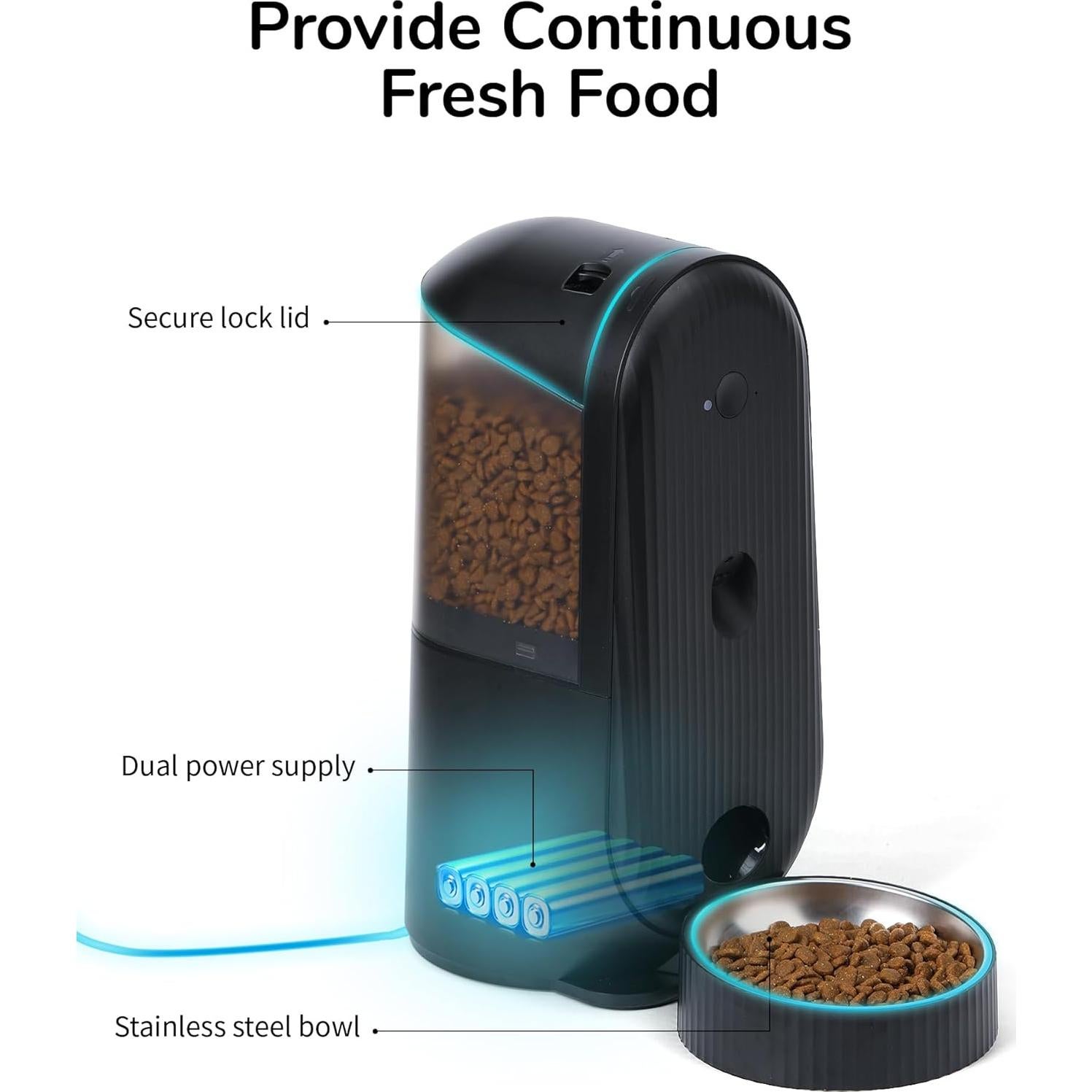 Comedero Automático FUKUMARU para Gatos y Perros 4L WiFi