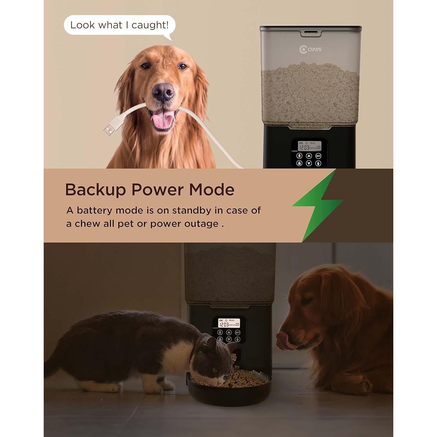 Comedero Automático para Gatos Ciays 5.6L con Grabadora de Voz