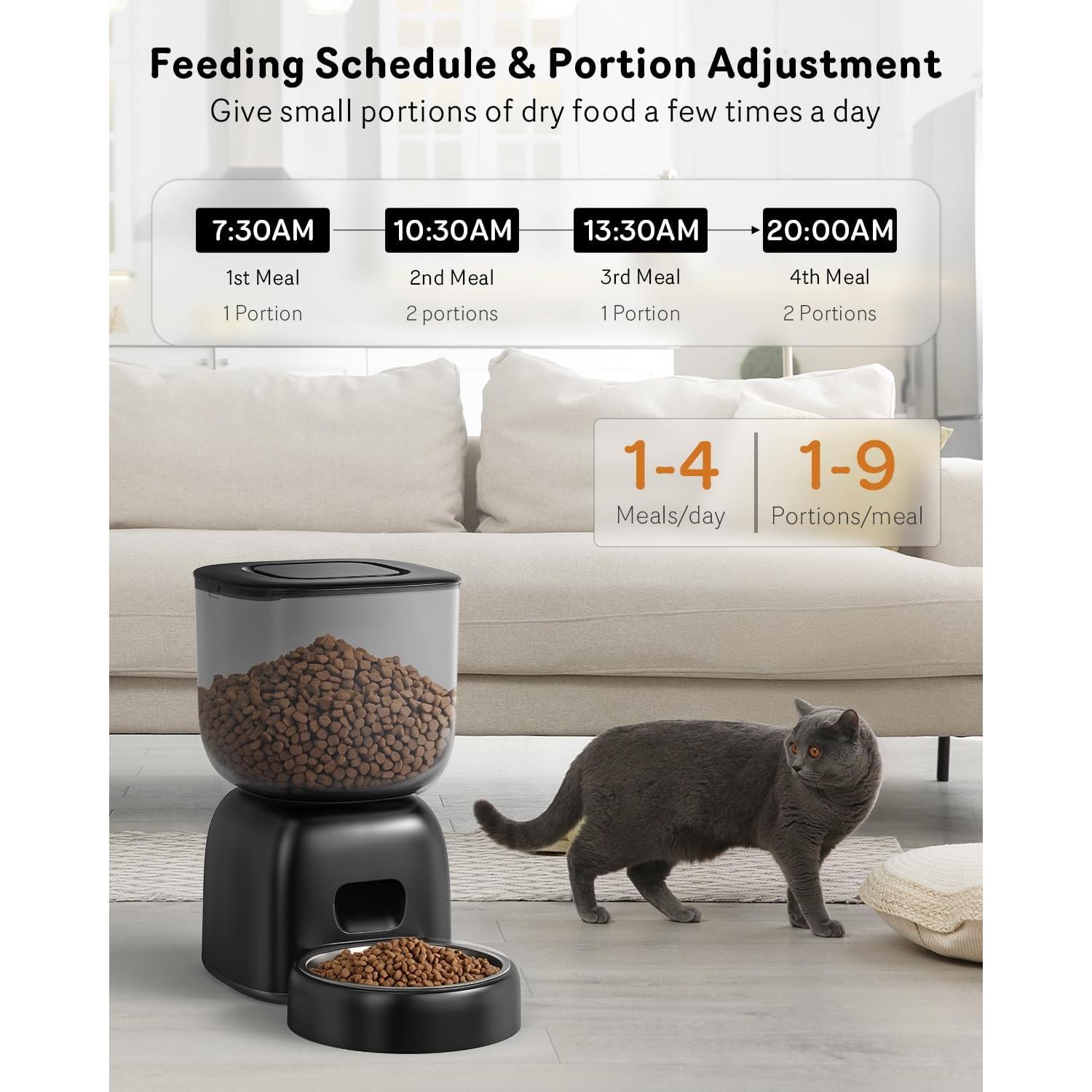 Dispensador Automático de Comida Sarpaws F14 para Gatos 3L