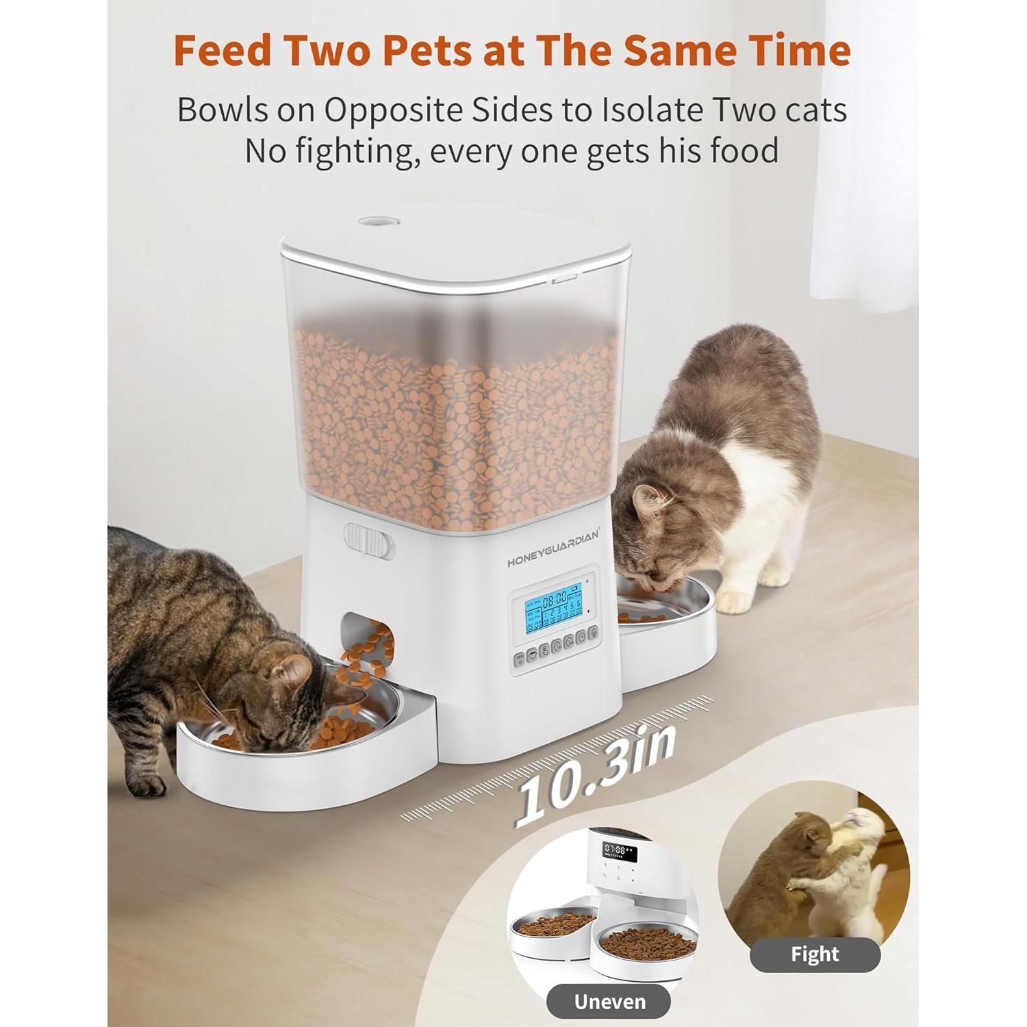 Dispensador Automático de Comida para Gatos HoneyGuaridan 3.5L