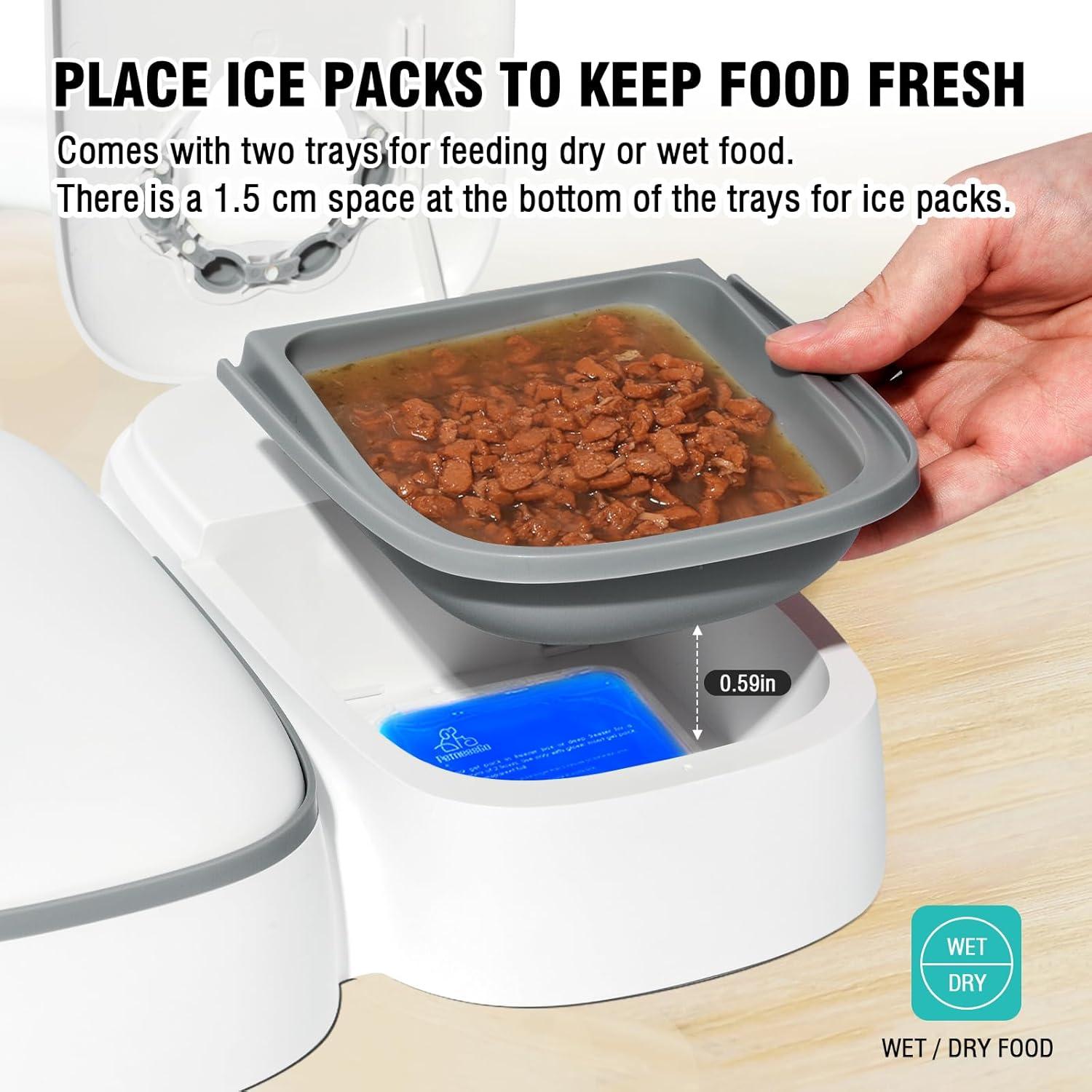 Comedero Automático SKAILING F7 para Gatos y Perros 2 Comidas