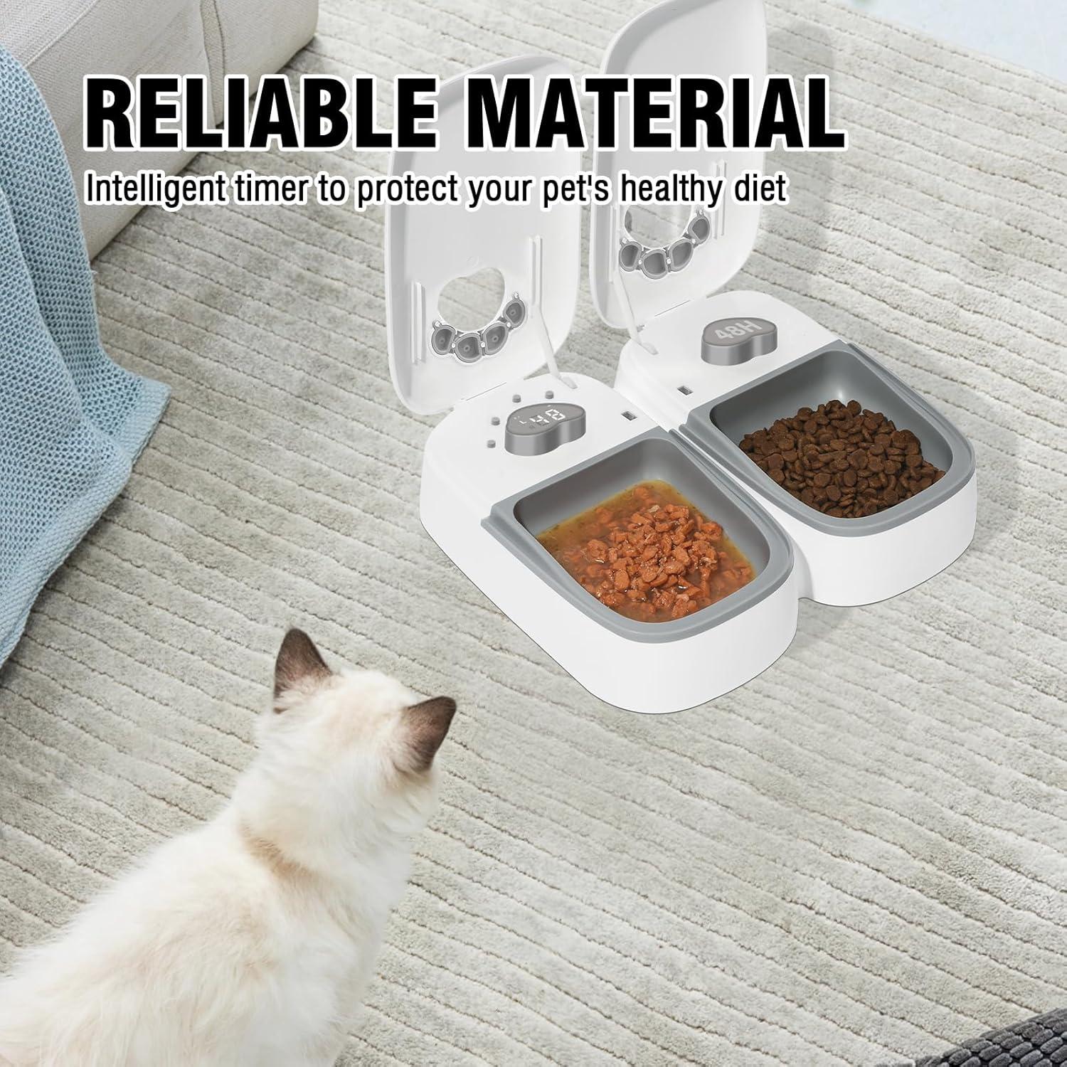 Comedero Automático SKAILING F7 para Gatos y Perros 2 Comidas
