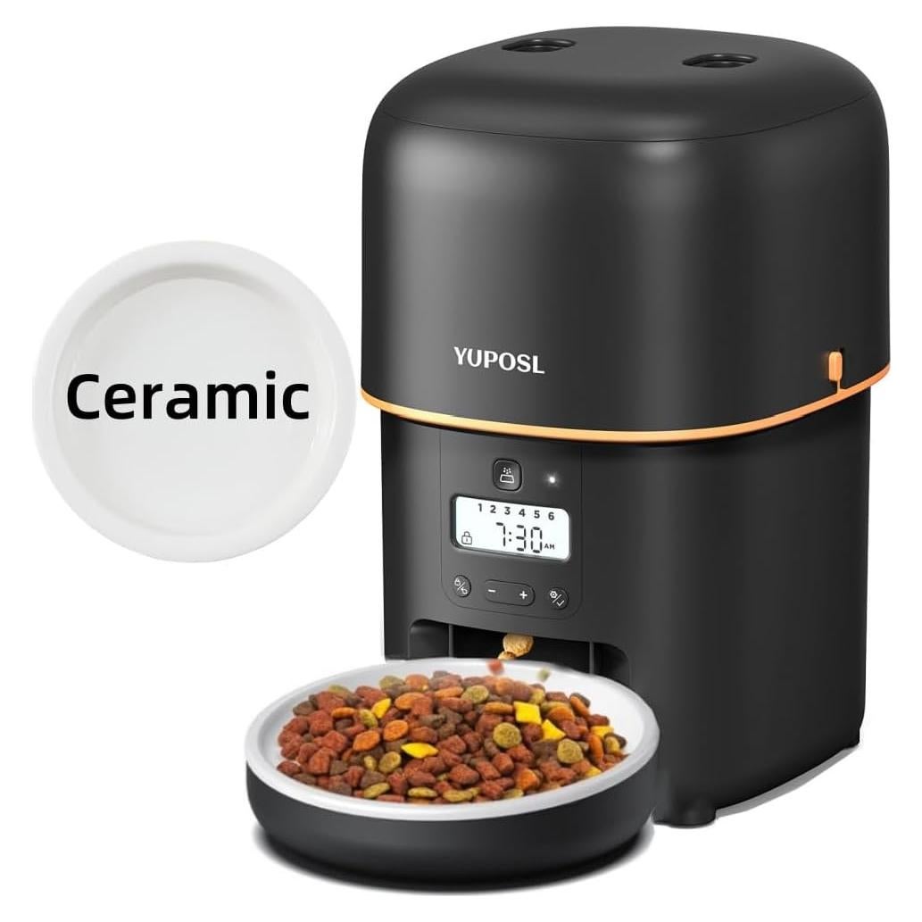 Comedero Automático para Gatos Yuposl 2L Cerámica Negro