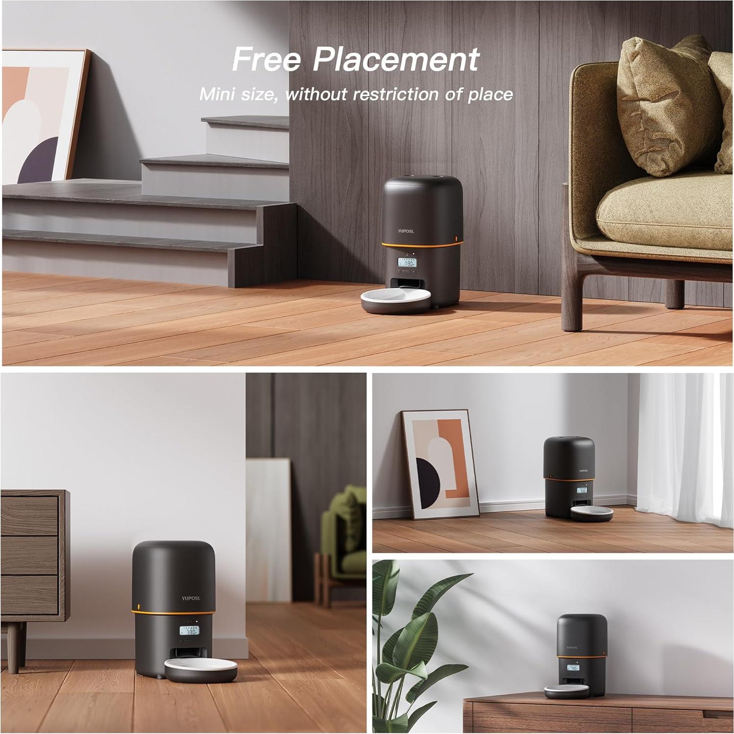 Comedero Automático para Gatos Yuposl 2L Cerámica Negro