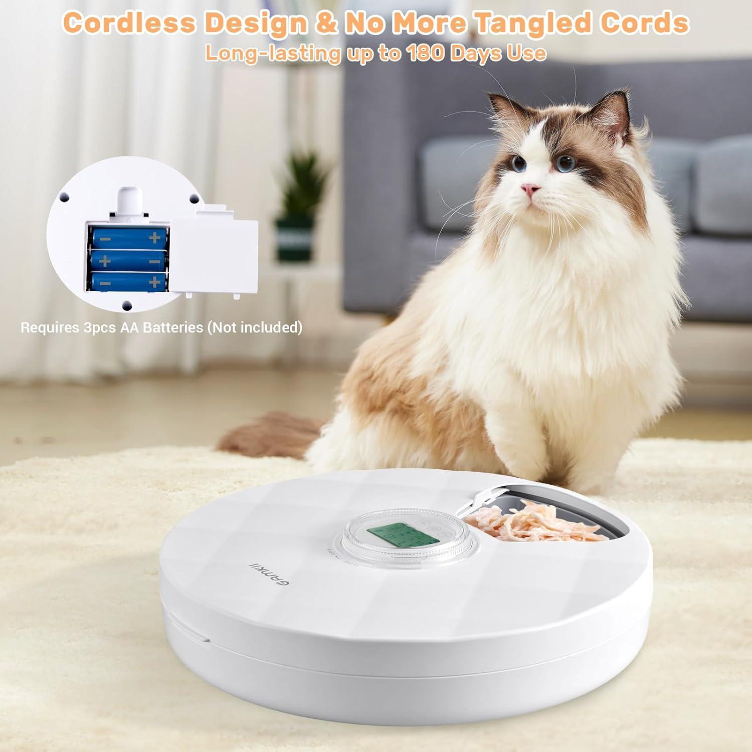 Comedero Automático GAMKII para Gatos 6 Comidas Acero Inoxidable