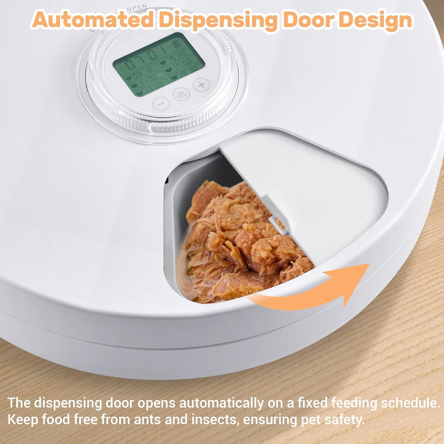 Comedero Automático GAMKII para Gatos 6 Comidas Acero Inoxidable