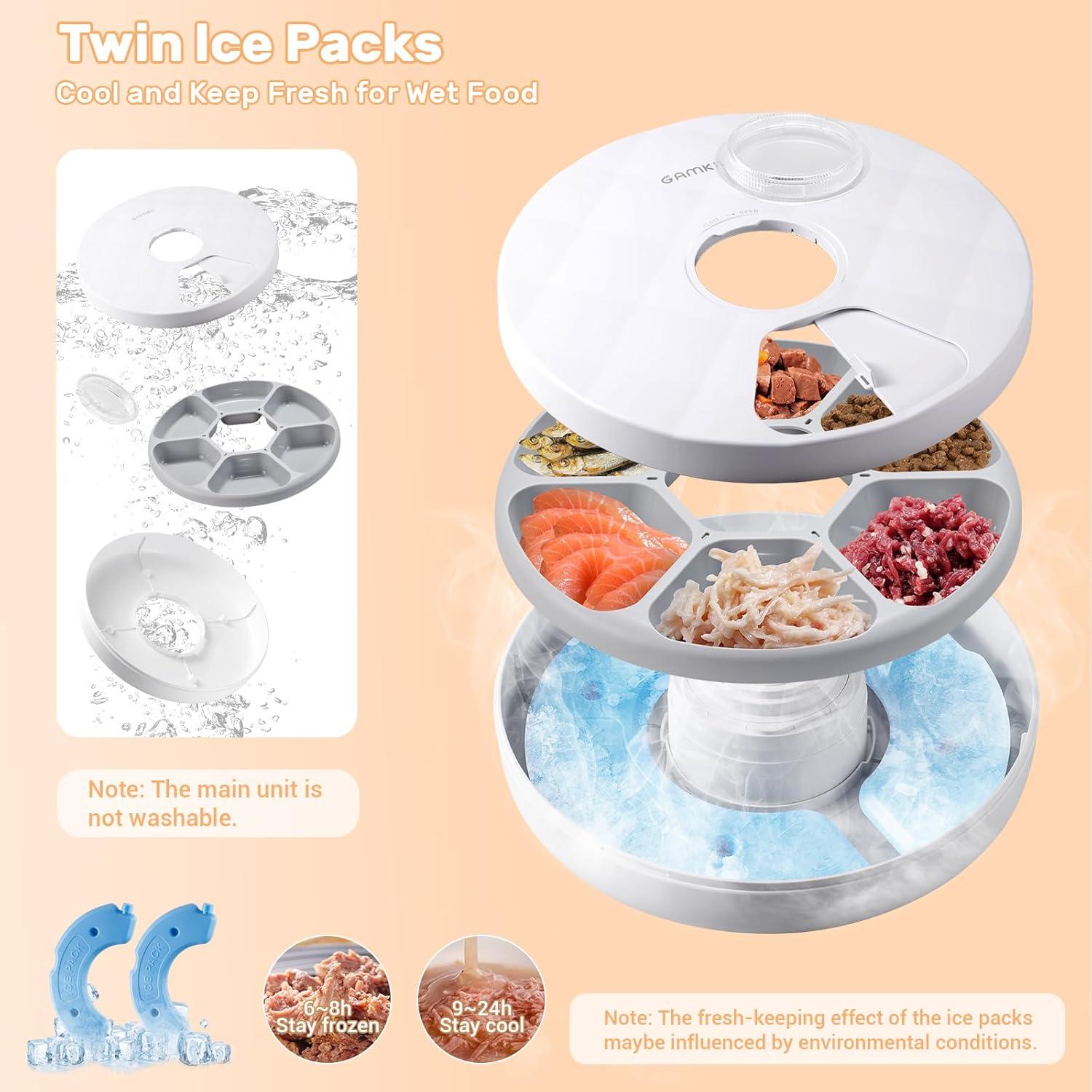 Comedero Automático GAMKII para Gatos 6 Comidas Acero Inoxidable