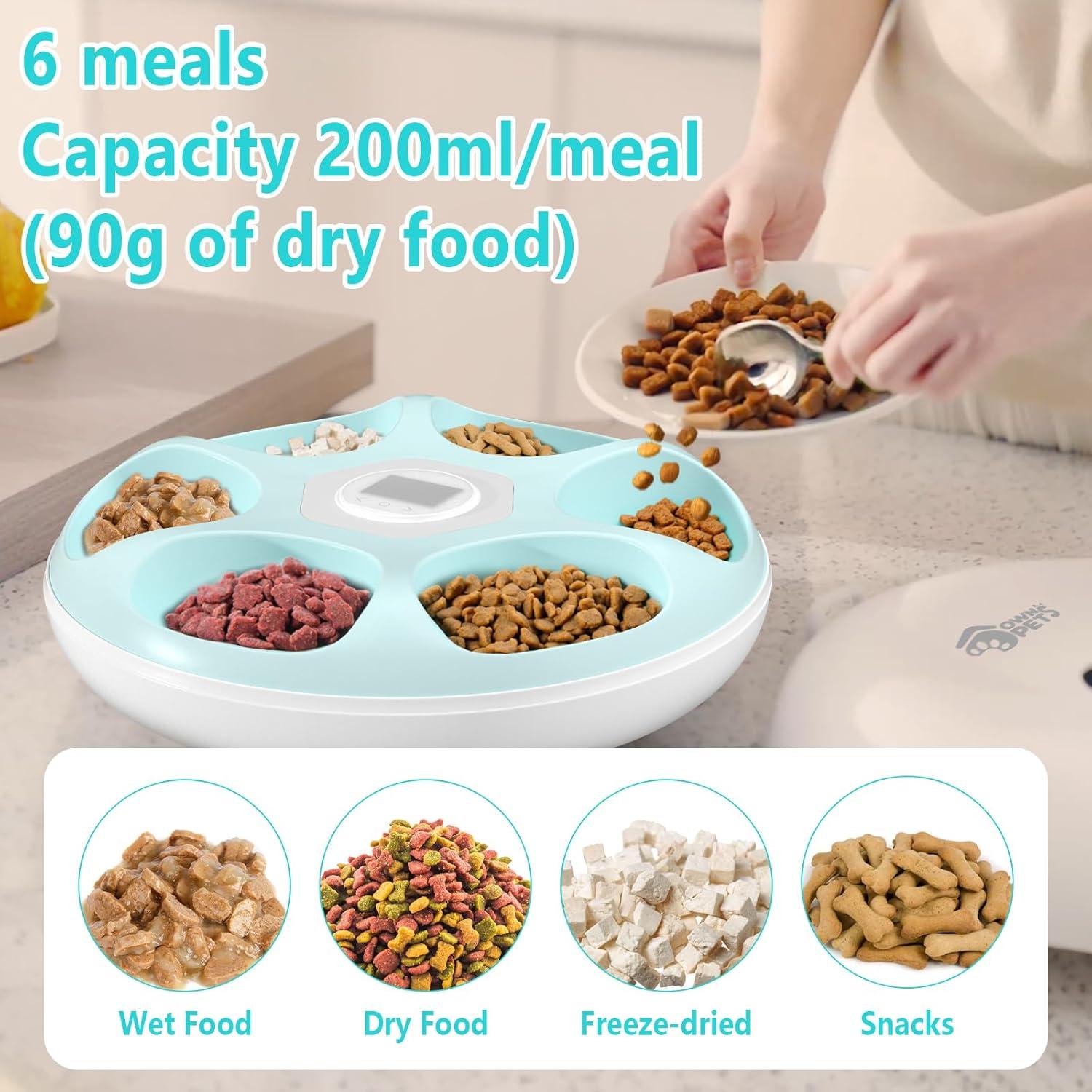 Alimentador Automático Ownpets 6 Comidas para Gatos y Perros