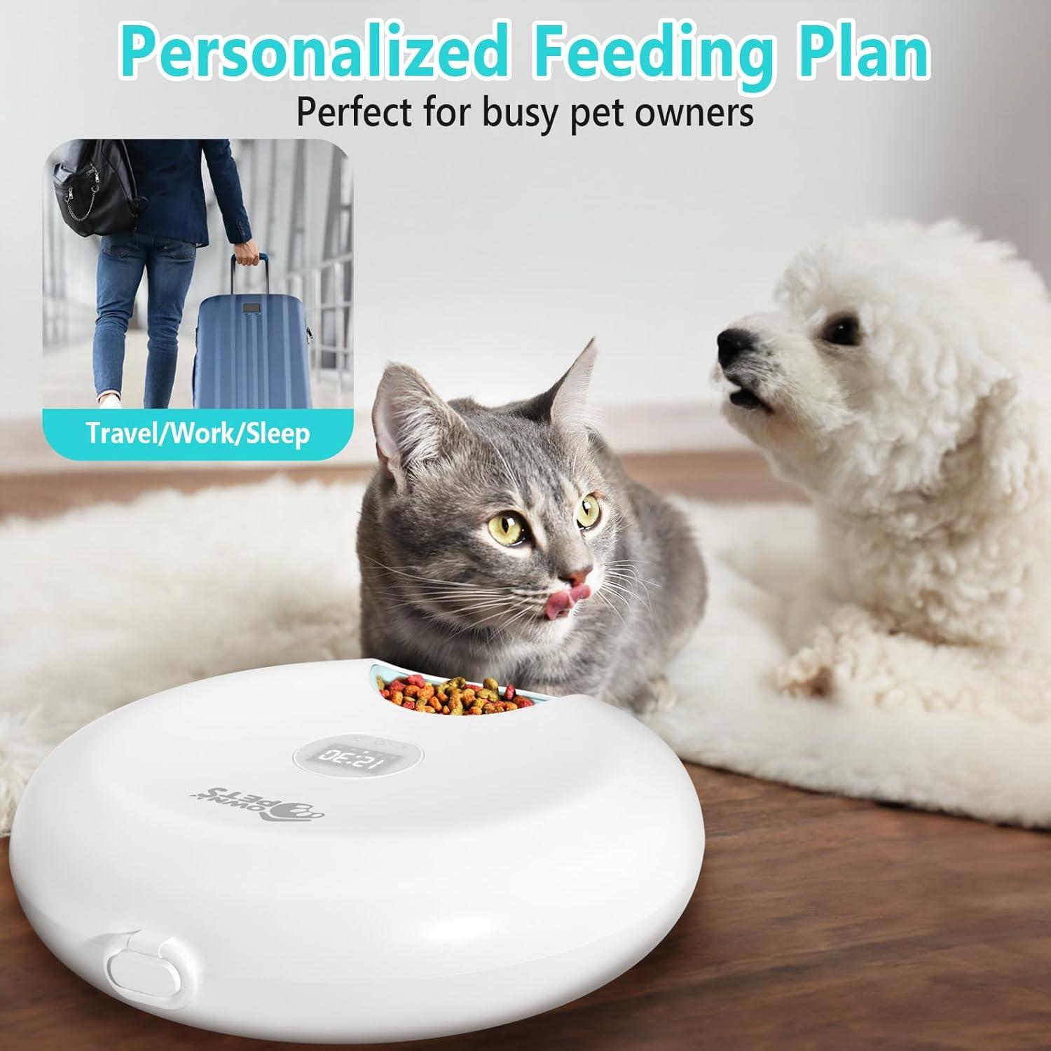 Alimentador Automático Ownpets 6 Comidas para Gatos y Perros