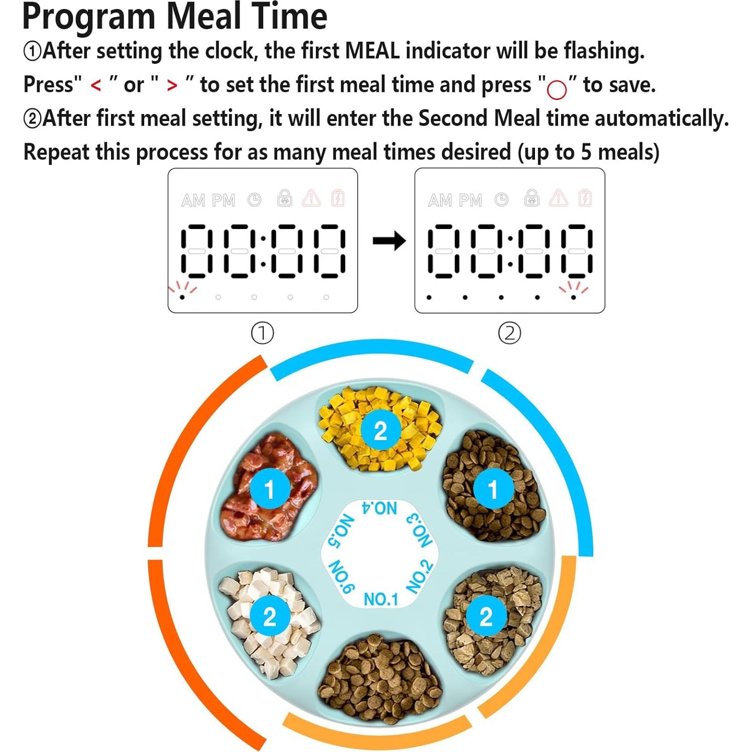 Alimentador Automático Ownpets 6 Comidas para Gatos y Perros