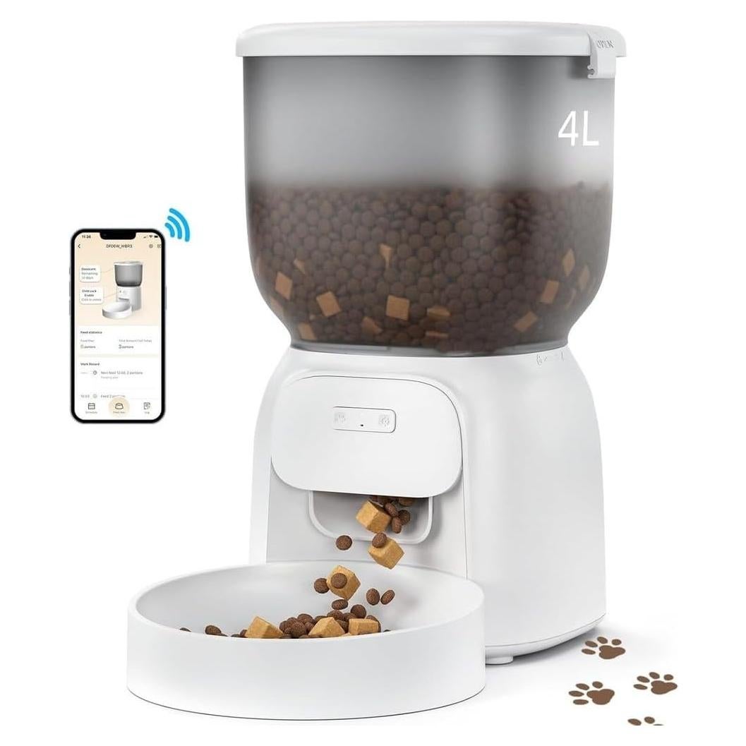 Dispensador Automático de Comida para Gatos y Perros 4L WiFi