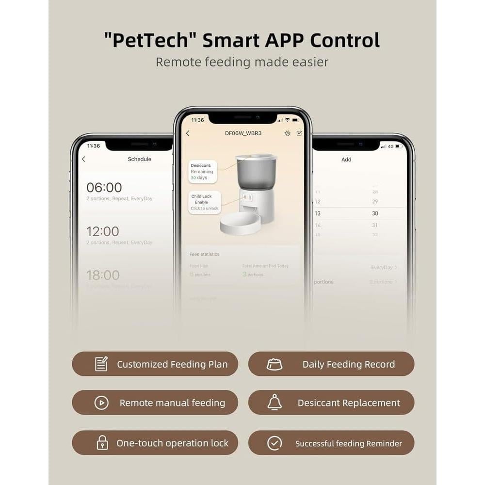 Dispensador Automático de Comida para Gatos y Perros 4L WiFi