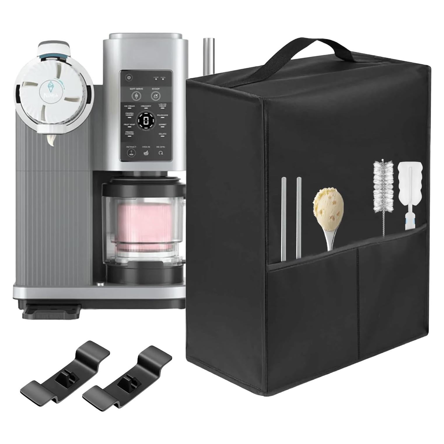Ice Cream Maker Dust Cover – 600D Heat-Resistant Waterproof Nylon, For Ninja NC701 Swirl by CREAMi Ice Cream & 16oz Soft Serve Machines, Foldable Handle with Storage Bag