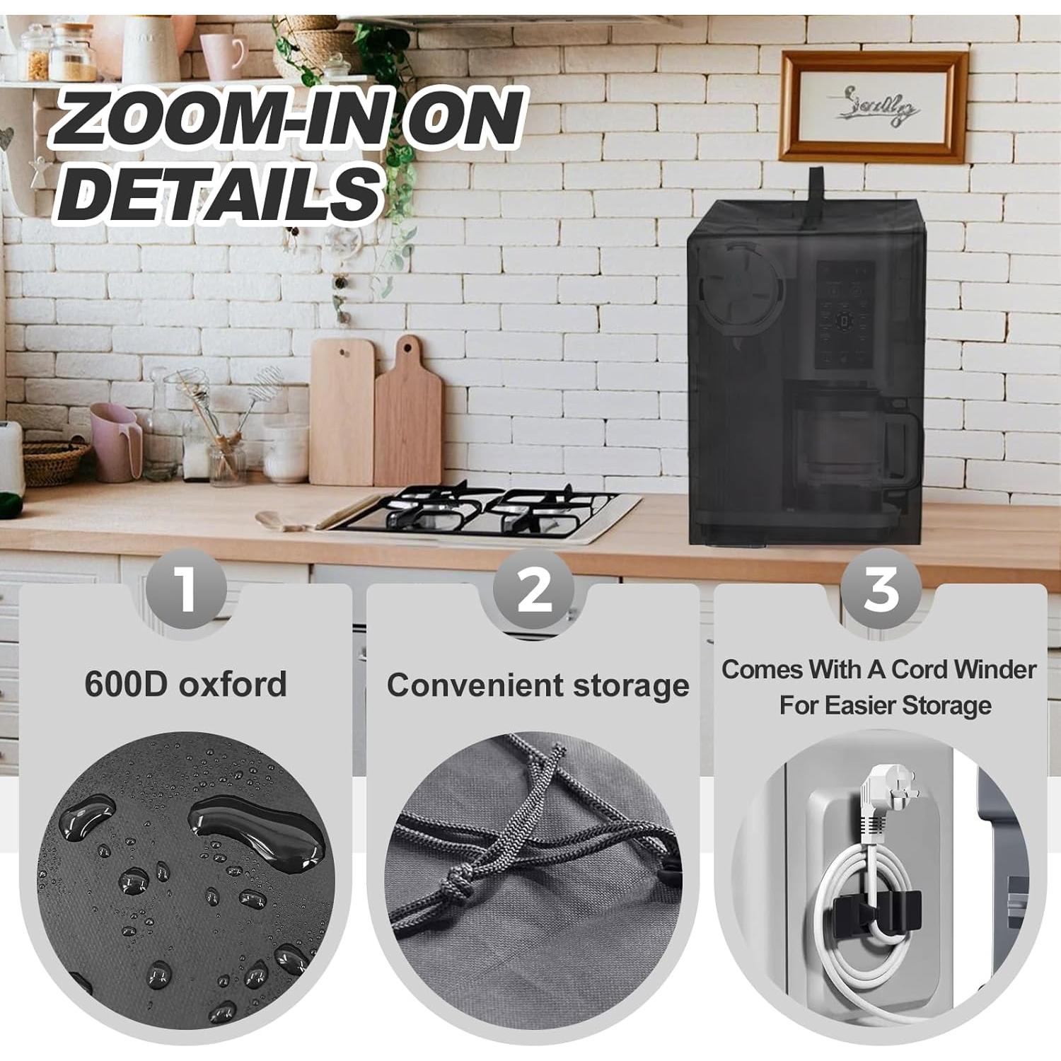 Ice Cream Maker Dust Cover – 600D Heat-Resistant Waterproof Nylon, For Ninja NC701 Swirl by CREAMi Ice Cream & 16oz Soft Serve Machines, Foldable Handle with Storage Bag