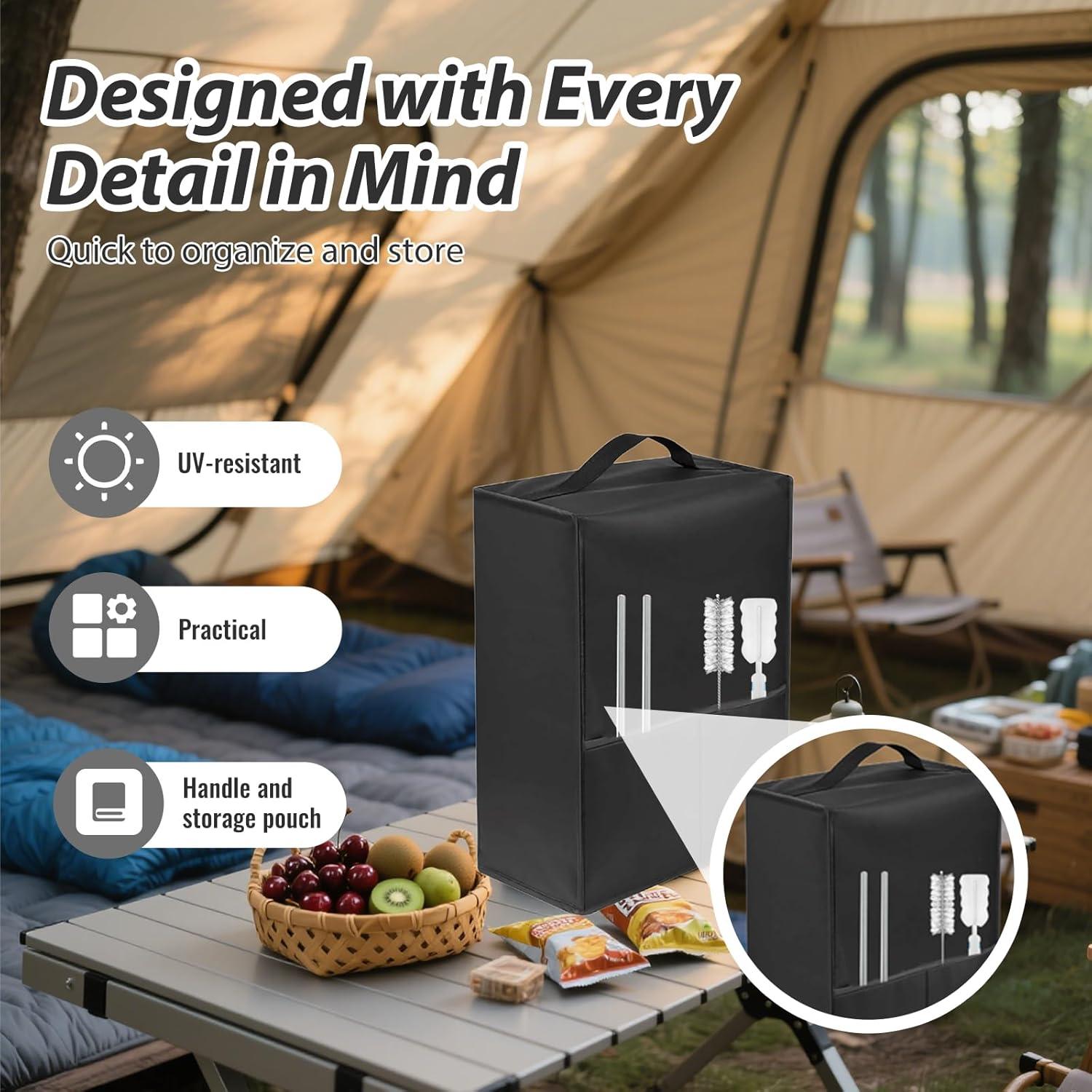 Ice Cream Maker Dust Cover – 600D Heat-Resistant Waterproof Nylon, For Ninja NC701 Swirl by CREAMi Ice Cream & 16oz Soft Serve Machines, Foldable Handle with Storage Bag